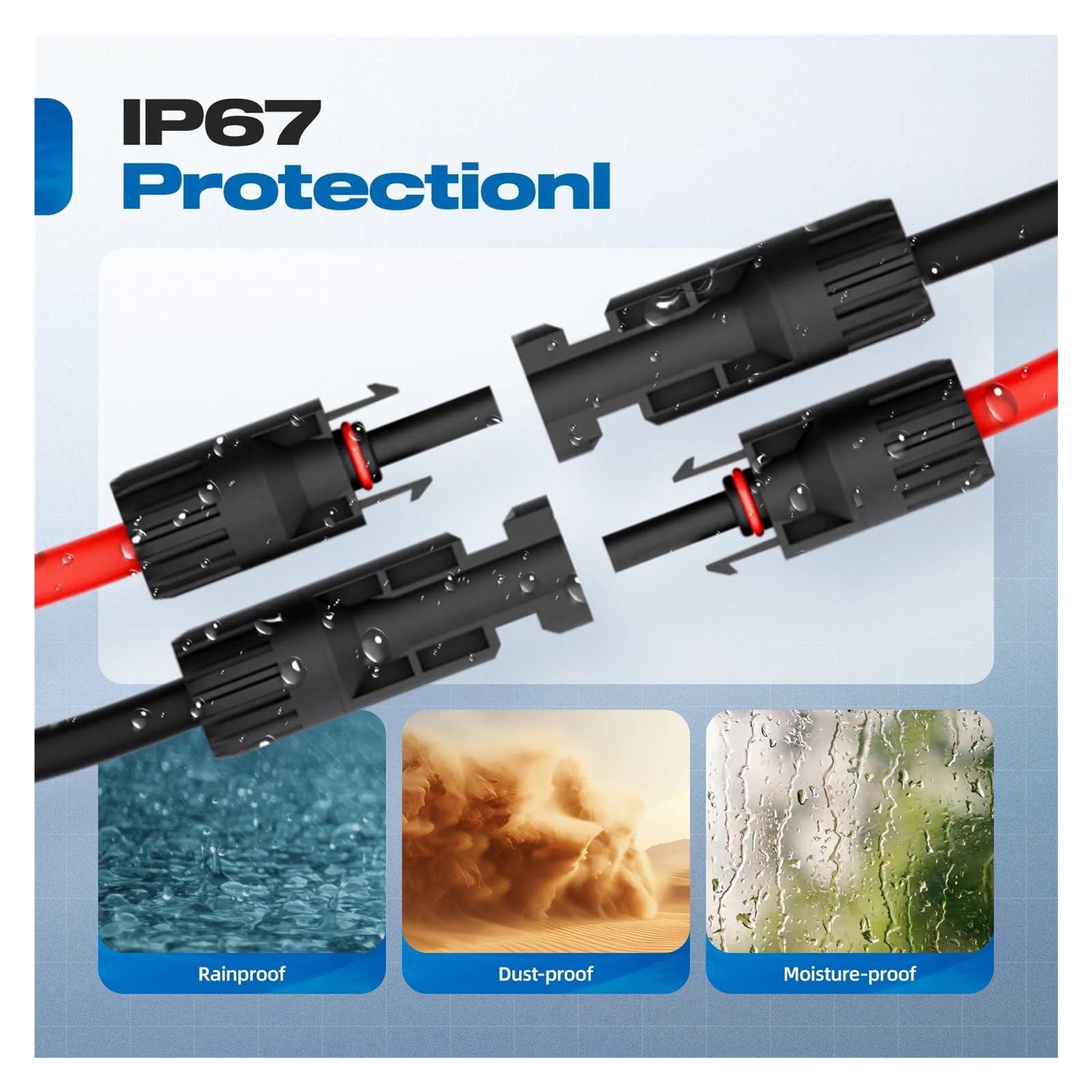 Connettori solari a Y da 2 a 4/6/8 for pannelli solari, connettori senza attrezzi 10 AWG, splitter for pannelli solari, for barche e camper.(2 in 8 out)