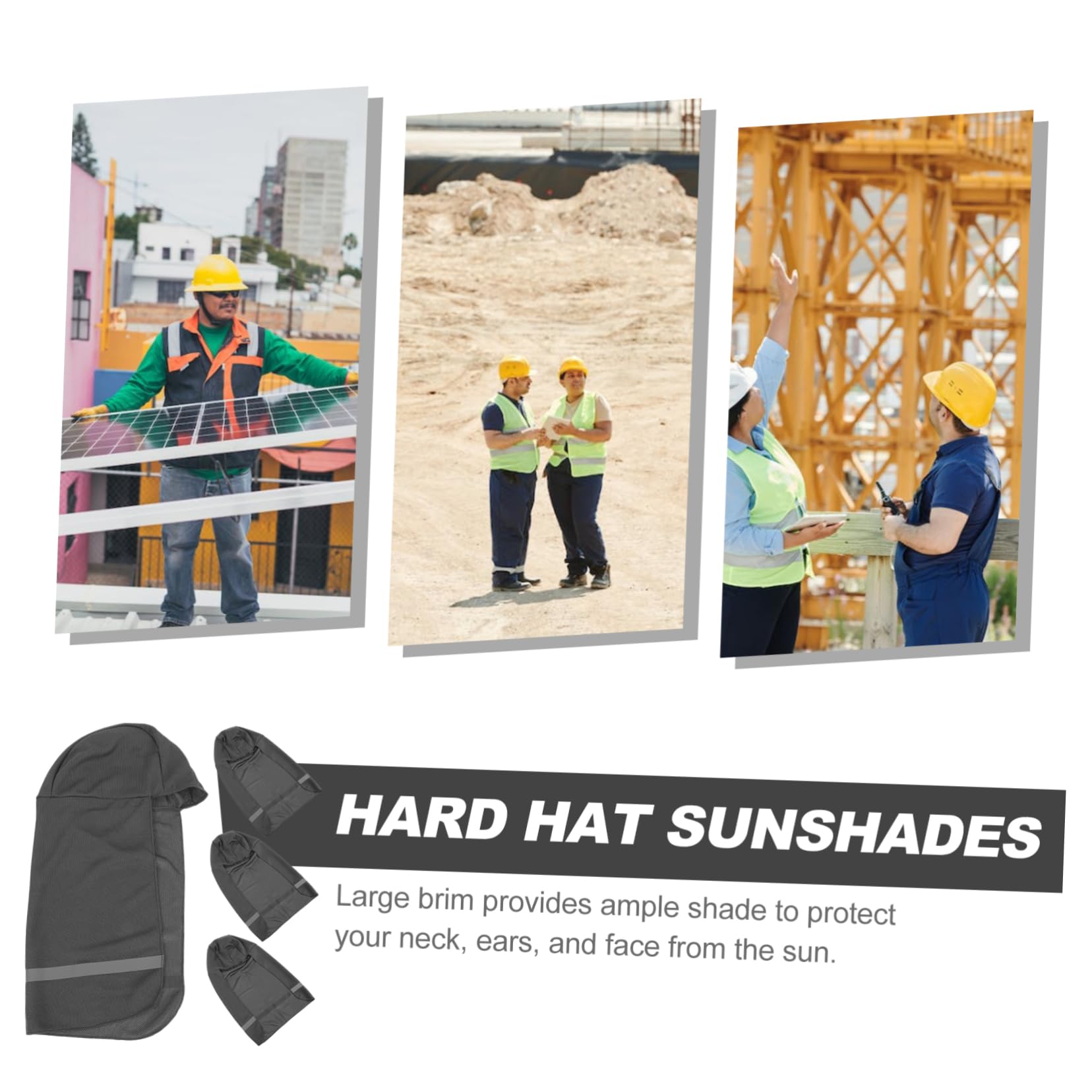 Sonnenhut Sonnennackenschutz Schweiß Uv -Maske - Sonnenschutz Rand Schutzhelm Sonnenschutz Reflektierend Sonnenvisorhalsschild Visier Schatten Bands Stoff Dark Grey