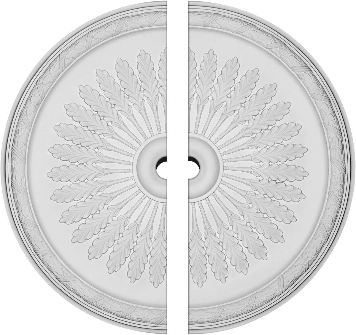 Ekena Millwork CM36JU2-03000 36"OD x 3"ID x 1 1/2"P Juniper Ceiling Medallion, Fits Canopies up to 7", 2 Piece
