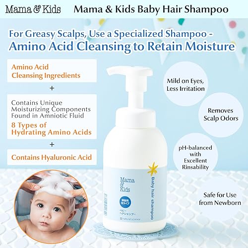 Miniatura 2 de Mama&Kids Champú para el cabello del bebé 12.5 fl oz  12.51 fl oz Champú para bebés para pieles sensibles, Champú para niños pequeños, hipoalergénico