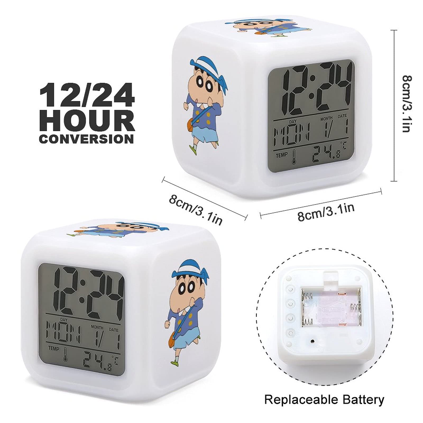 Amazon.co.jp: クレヨンしんちゃん 目覚まし時計 置き時計 クロック