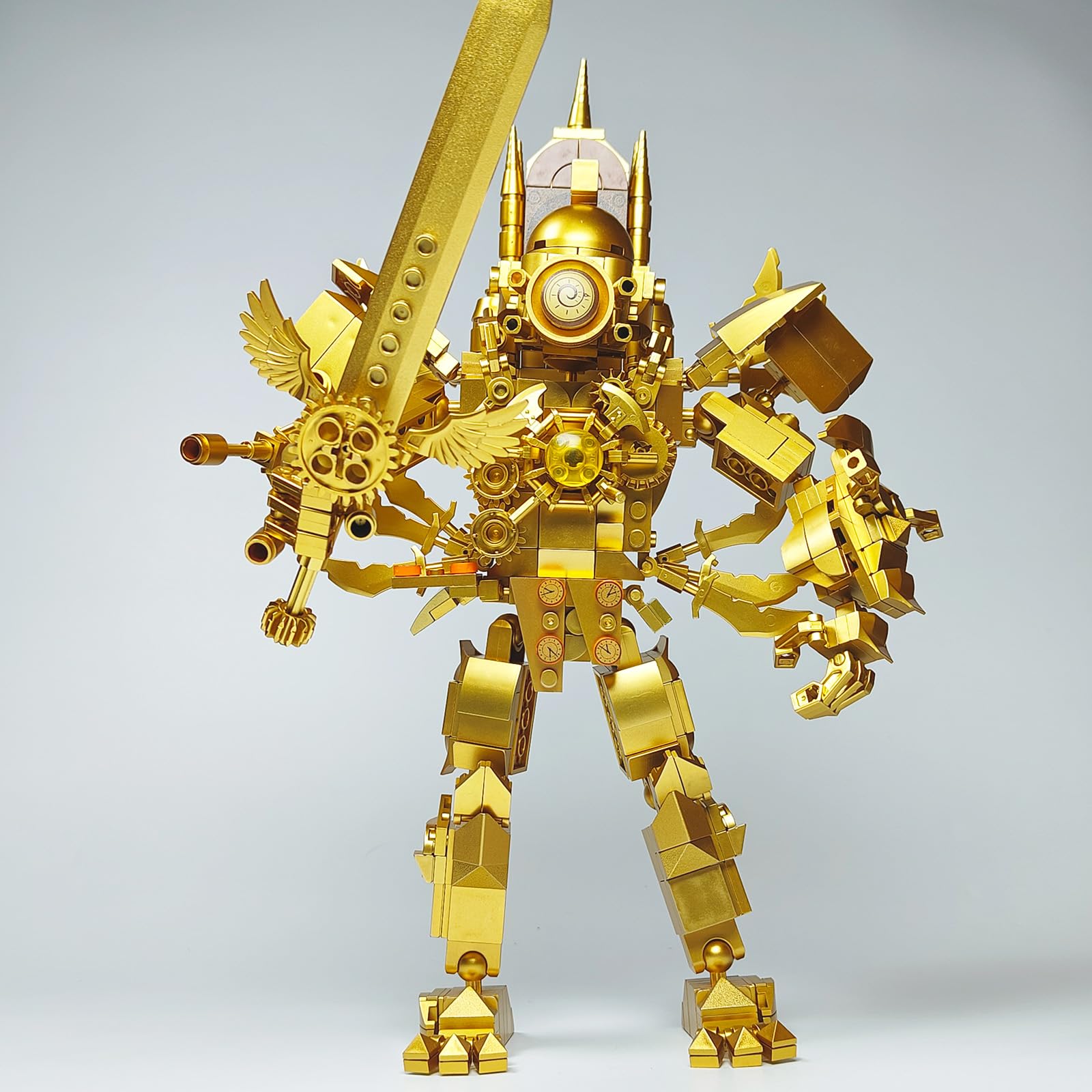 Skibid Toilet Clockman Building Block Set,Upgrade Titan Clock Man with Sword Toys Figures Kit,Titan Clock Toilet Man Building Brick for Adults Fans 550PCS Blocks