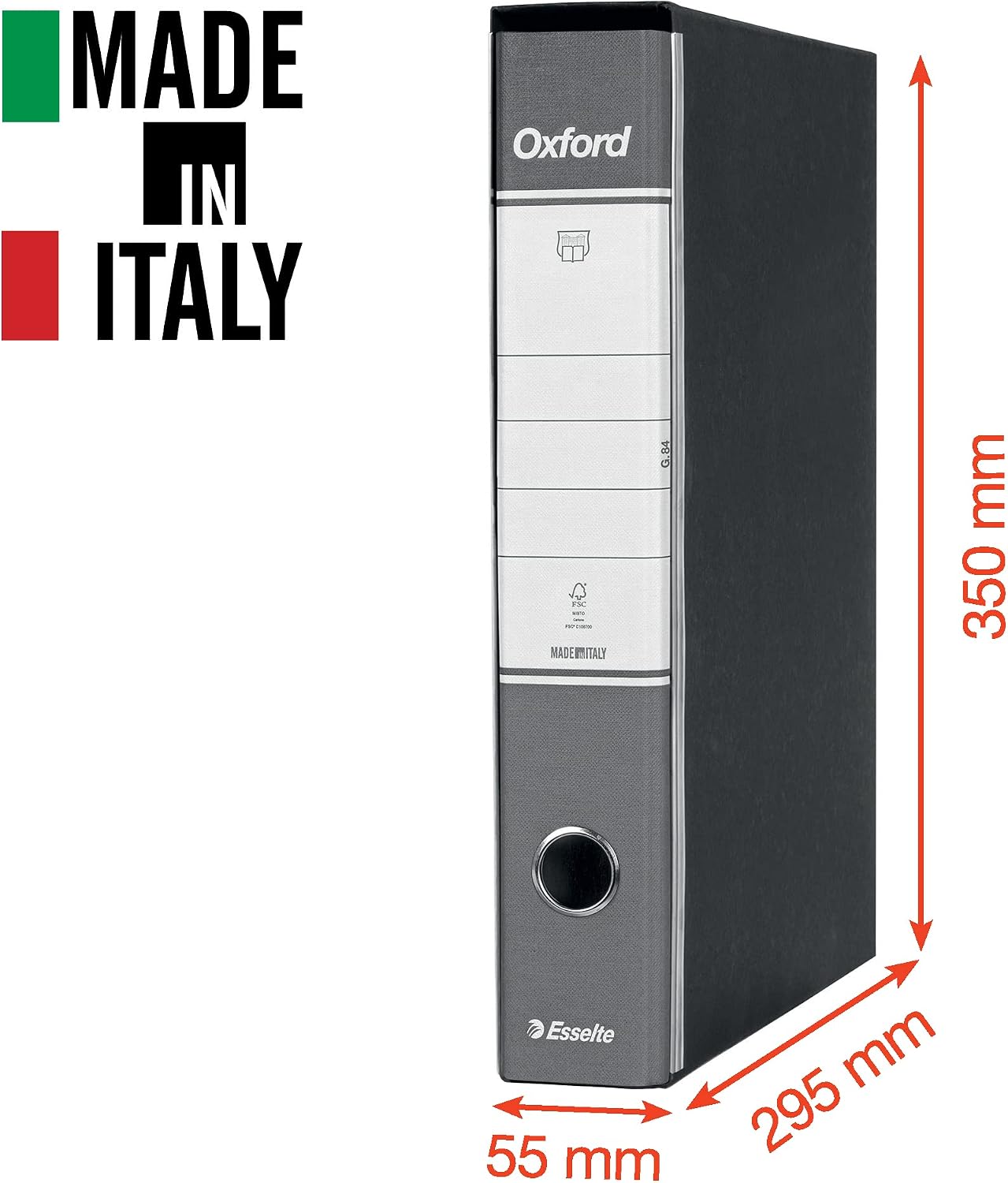 Esselte Oxford File with Mechanism No.1 in Protocol Format with 5 cm Spine - Green, 8 Pieces