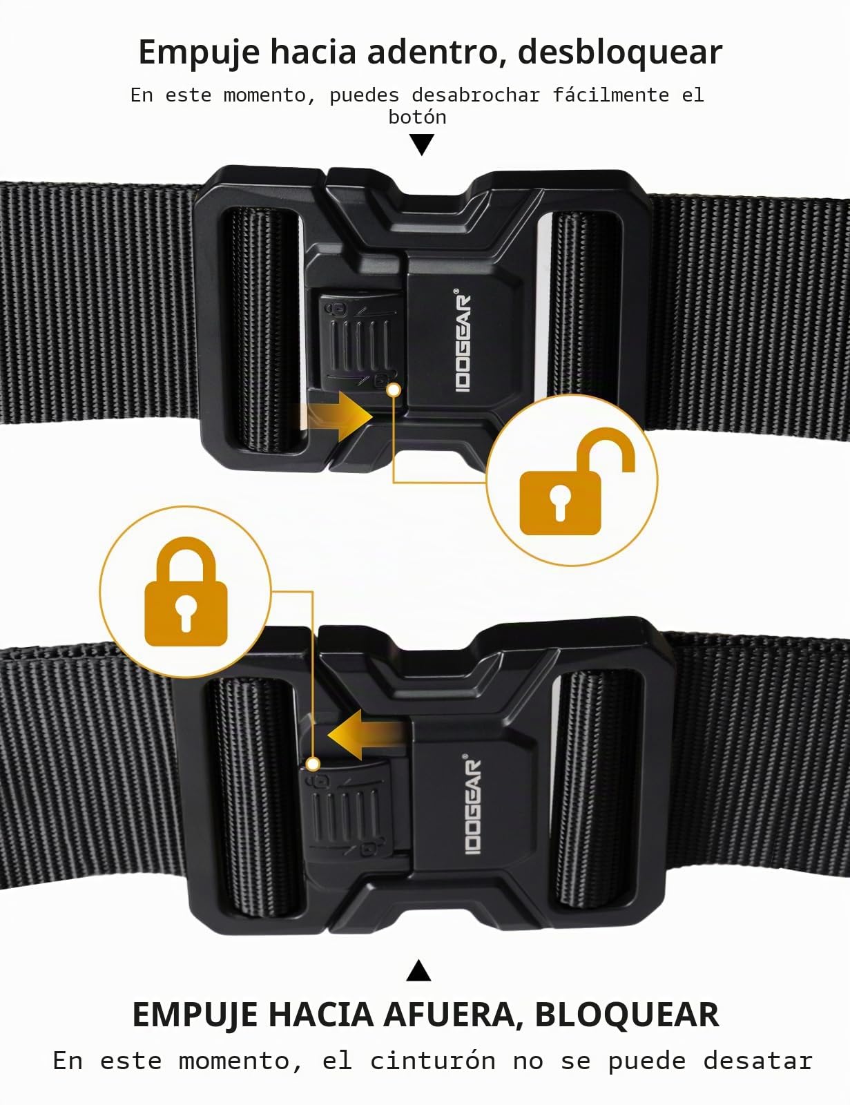 IDOGEAR Cinturón táctico MOLLE de 2« y cinturón interior de nailon de 1,75» con hebilla metálica de liberación rápida para uso militar al aire libre EDC