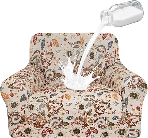 Vista 26 de ALIECOM Fundas 100% impermeables para sofá de 3 cojines, fundas para sofá aptas para mascotas, lavables para perros, fundas elásticas estampadas