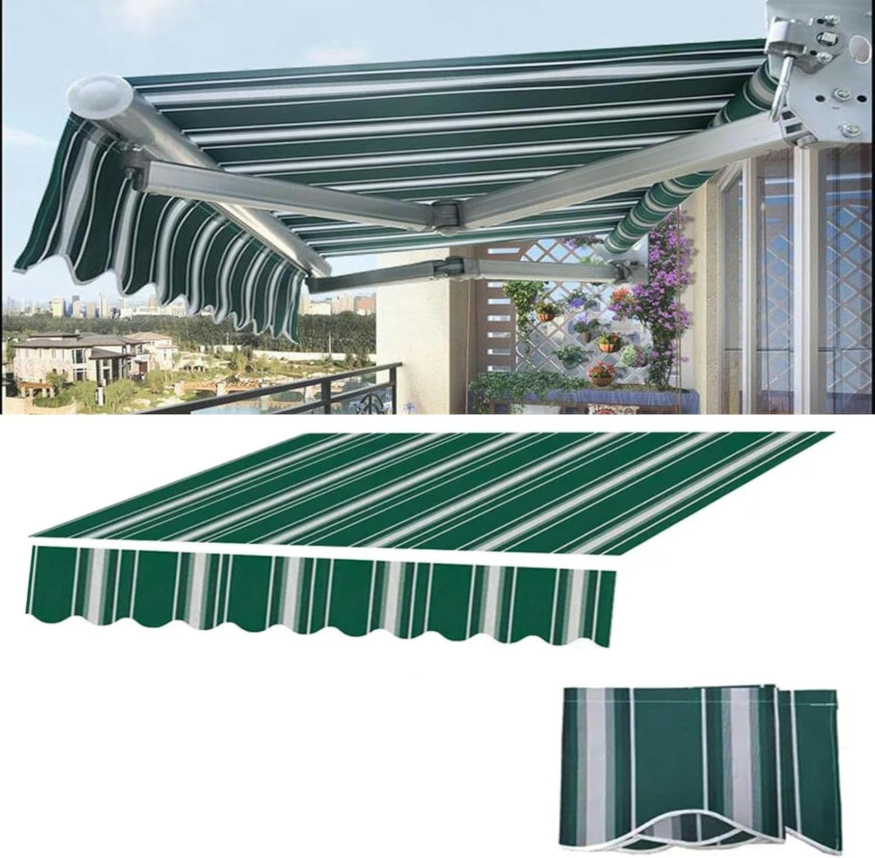 Toile de rechange pour store banne de jardin pour savourer l'ombre sur la terrasse