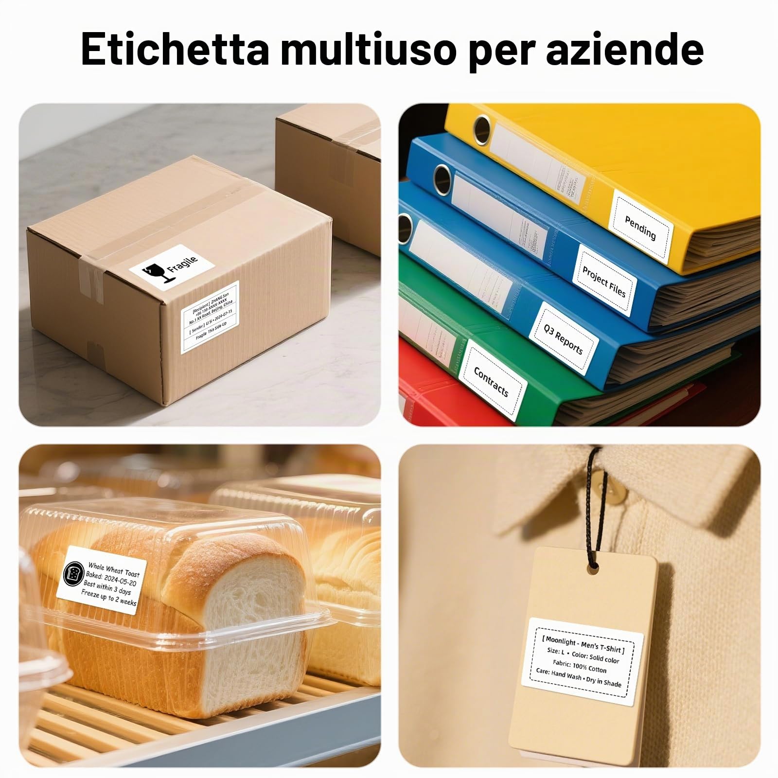 ORGBRO Etichette Termiche Autoadesive per Z3 Stampante Termica | Etichette Rettangolari per Supermercati e Piccole Imprese, 40 X 30 mm, 230 Etichette/Rotolo, 3 Rotoli, Nero su Bianco