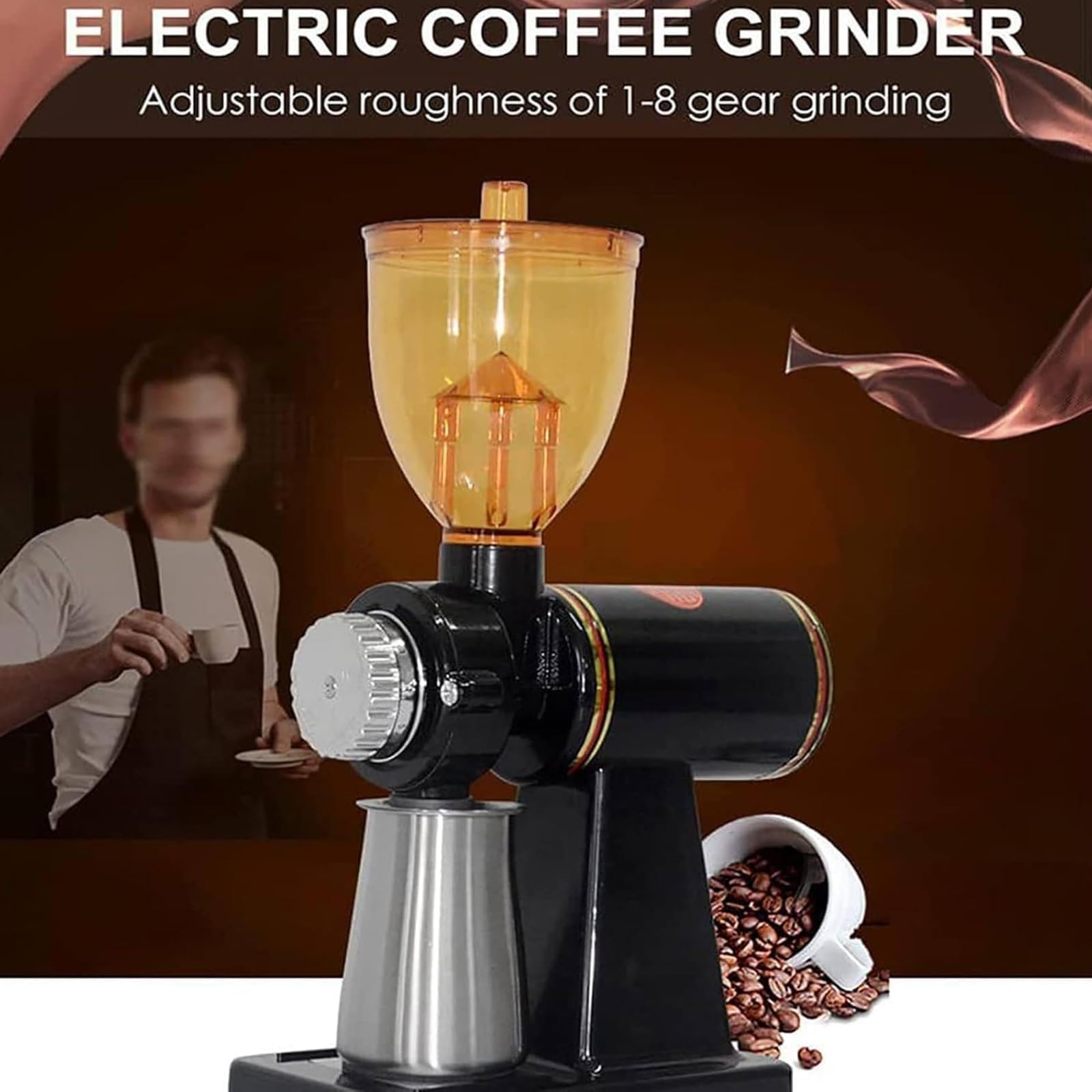 Molinillo De Café Eléctrico En Grano, Molinillo De Café Profesional, Con Almacén De Granos Anti-Salto, 8 Configuraciones De Molienda, Capacidad De Grano De Café 250g, Para Granos De Café, Especias