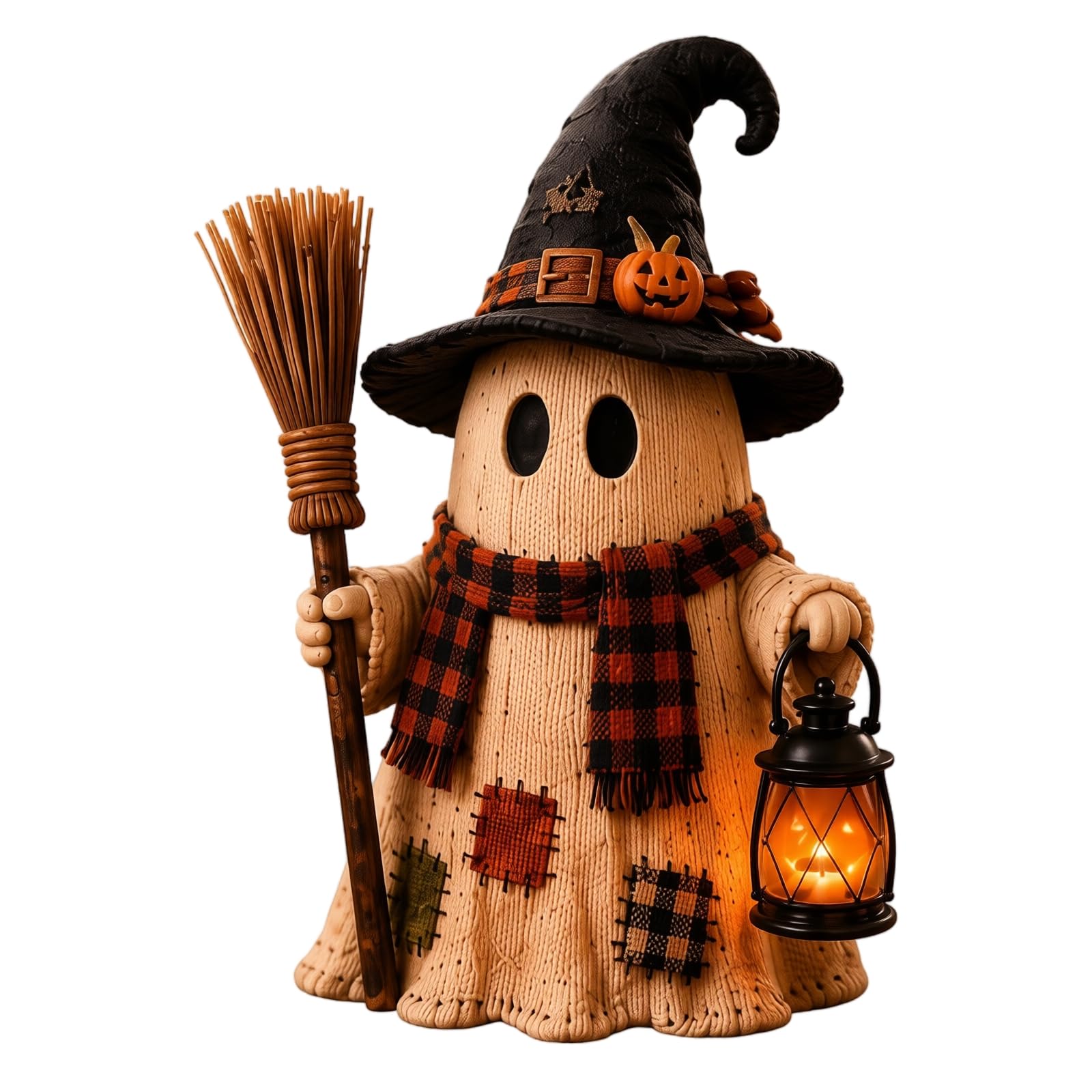 Halloween Ghost Figurine Lighted Funny Cute Ghost Statue Table Ornament