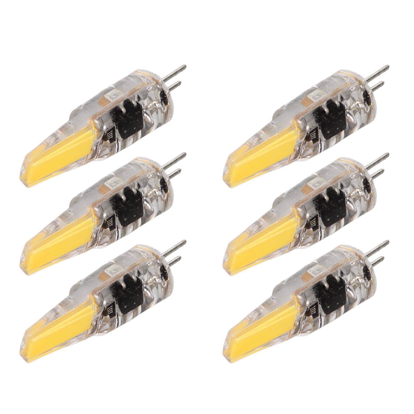 TOPINCN 6 Pcs 6W 500LM G4 LED Bulb, COB LED Light Lamp, Warm White G4 Lighting with Silicone Shell for Under Cabinet Light Ceiling Fan Lamp Wall Lightbulb (Warm White)