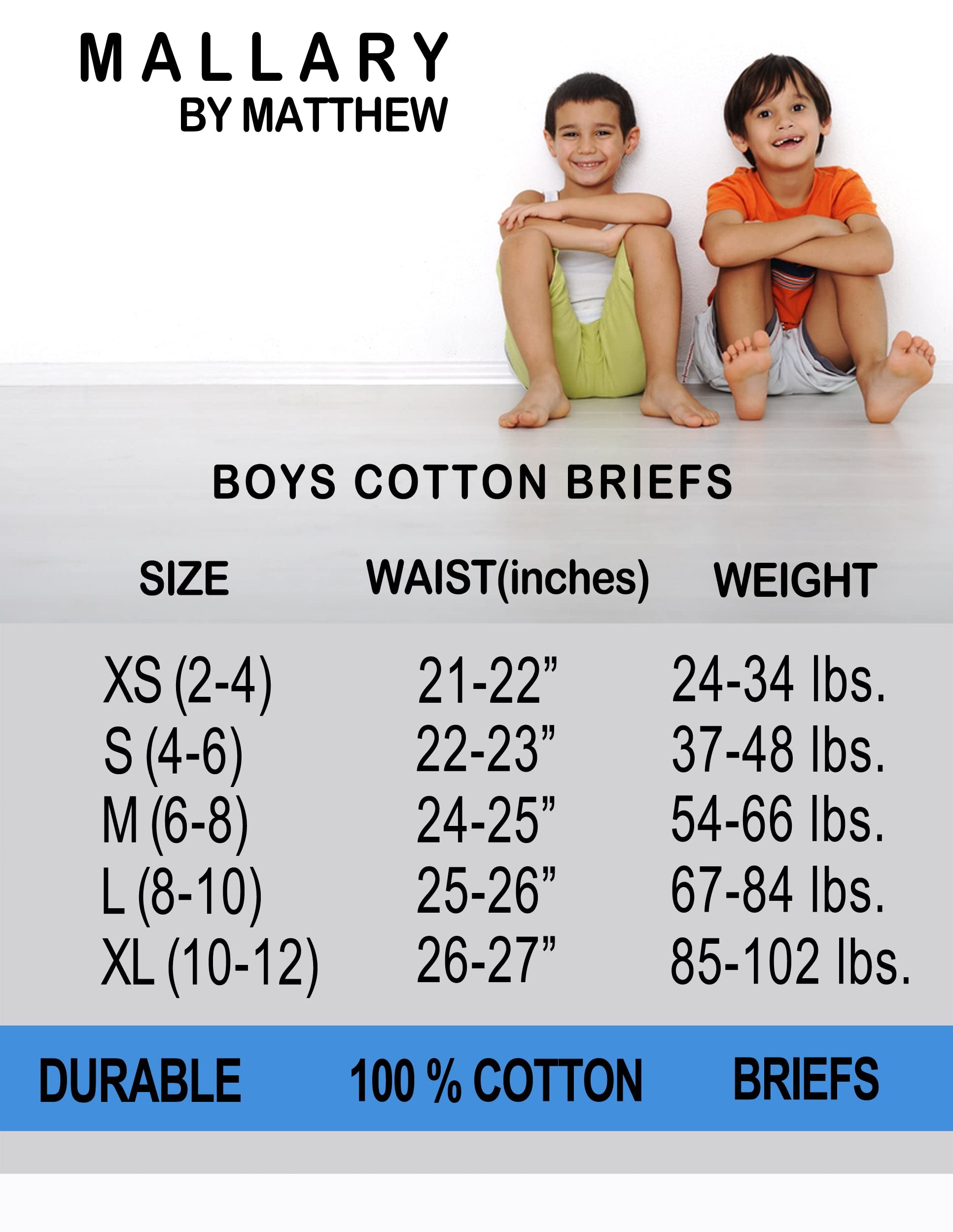 VCCUIOB Mallary by Matthew Boys 100% Cotton Briefs (16 Pack), Black Elastic, Medium