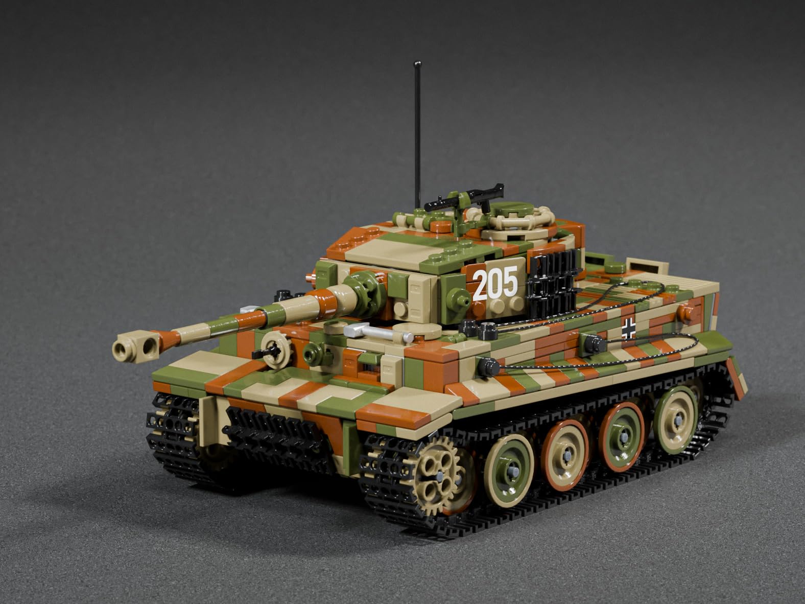 Buildarmy WW2 tedesco Tiger 1 E versione tardiva in mimetico, set di mattoncini per costruzione di modelli, 1157 pezzi