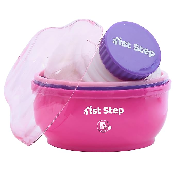 Buy 1st Step Powder Box With Refillable Powder Puff (Pink) Online at