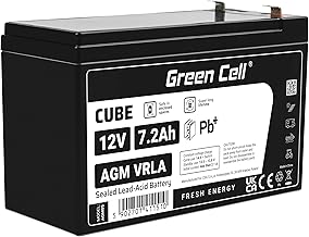 Green Cell Batterie AGM VRLA 12V 7,2Ah - Batterie Plomb-Acide de Remplacement pour systèmes UPS, Alimentation de Secours et Applications à Cycles fréquents (Batterie Gel)