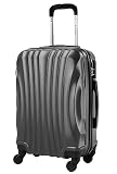 R.Leone Valigia 55x40x23 cm Trolley Bagaglio a Mano 4 Ruota in ABS Wizz, ITA Airways 2037AR (Grigio...