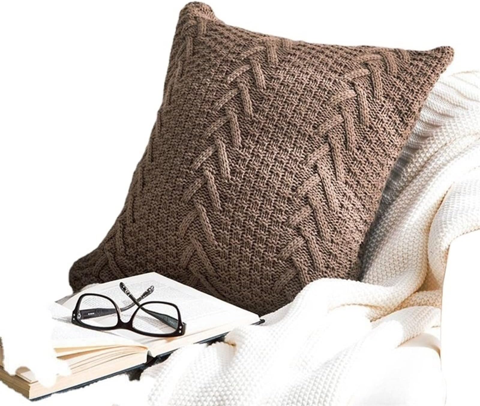 WANAM Lumbar Support Pillow Pillows V-shaped Casual Simple Thick Wool Knitting Comfortable Cushion Pillow