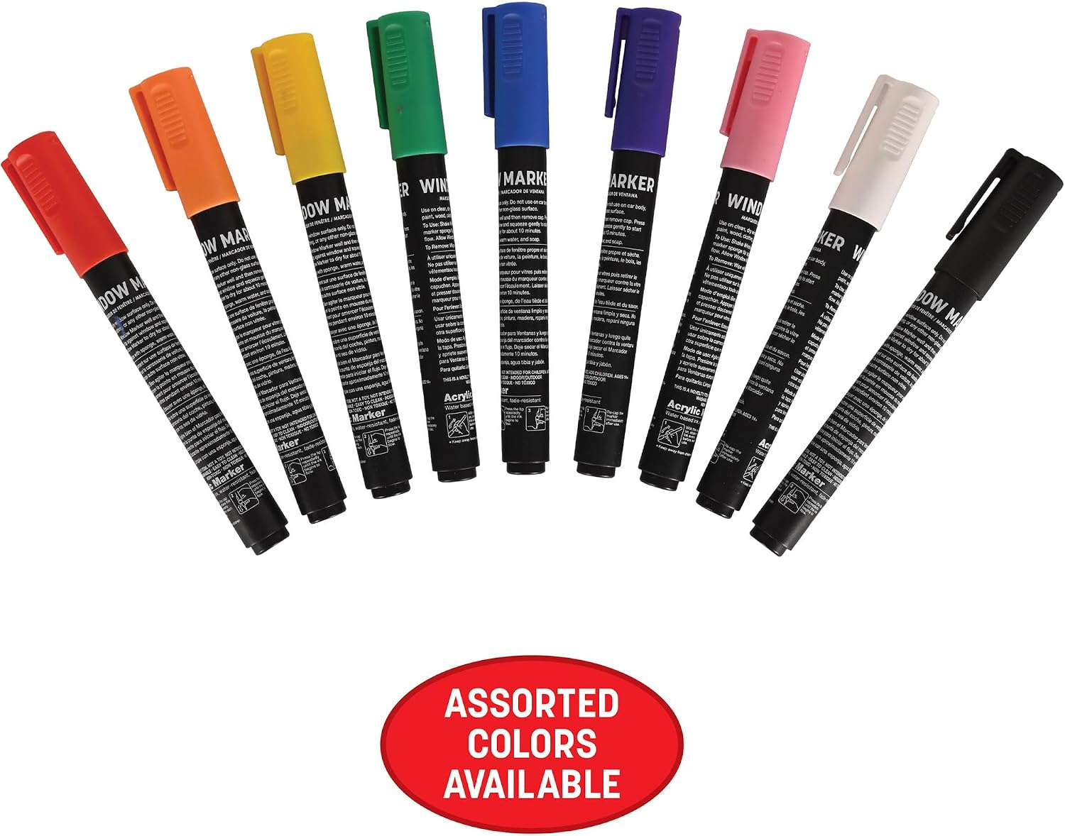 Beistle Black Acrylic Window Markers – 2 Pack Bold Washable Glass Paint Pens for Graduation Car Decorating, School Spirit Events, Parades and Storefront Displays, Indoor Outdoor, Water Resistant
