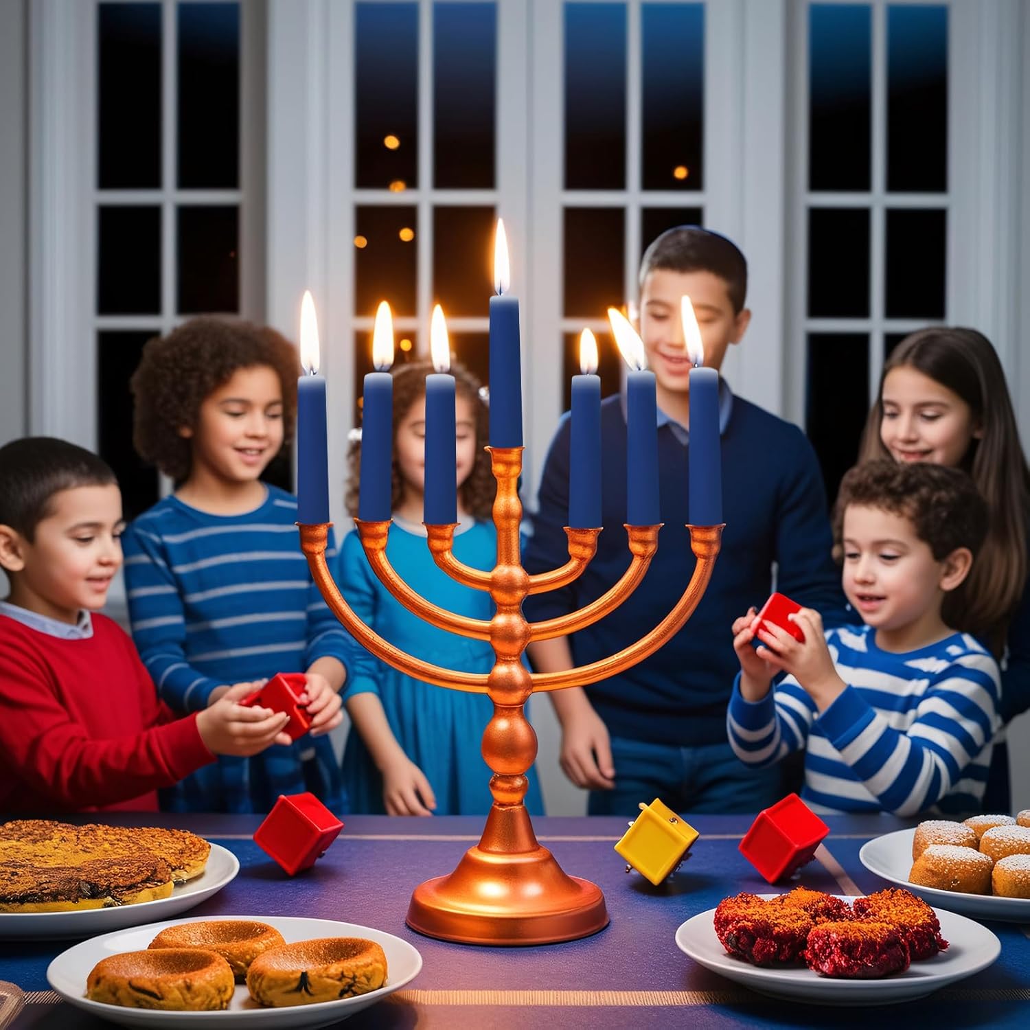 10 Inch Navy-Blue Taper Candles for Religious and Spiritual Settings, 10 Pack Unscented Candlesticks for Holiday, Seasonal Celebration and Home Decoration