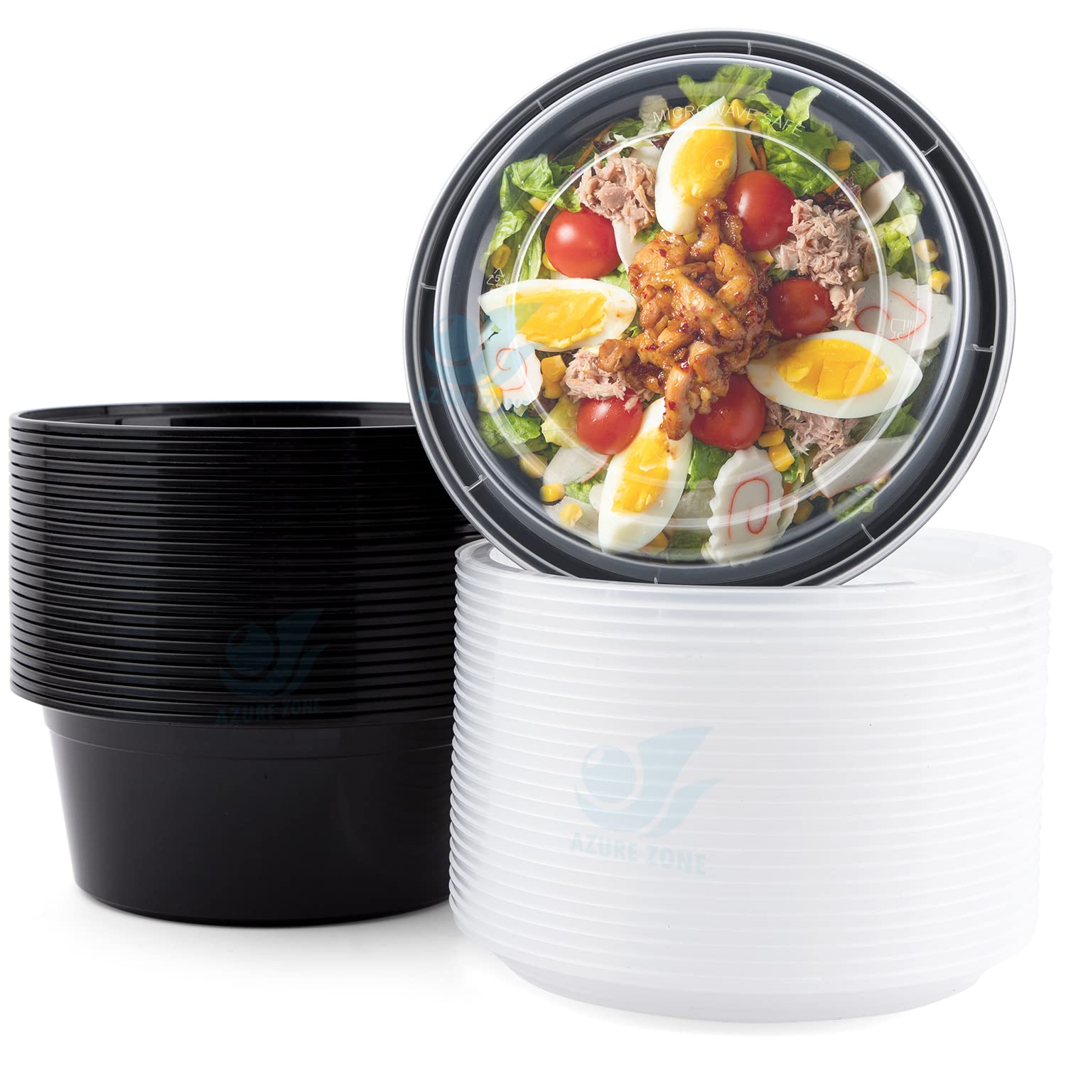 Amazon.com - Azure Zone, [38 oz. 25-Pack Round Meal Prep Food Container ...