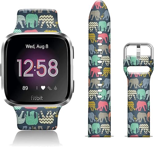 Correas deportivas de silicona florales compatibles con Fitbit VersaVersa 2Versa Versa SE para mujeres, hombres y niñas, correa de silicona suave