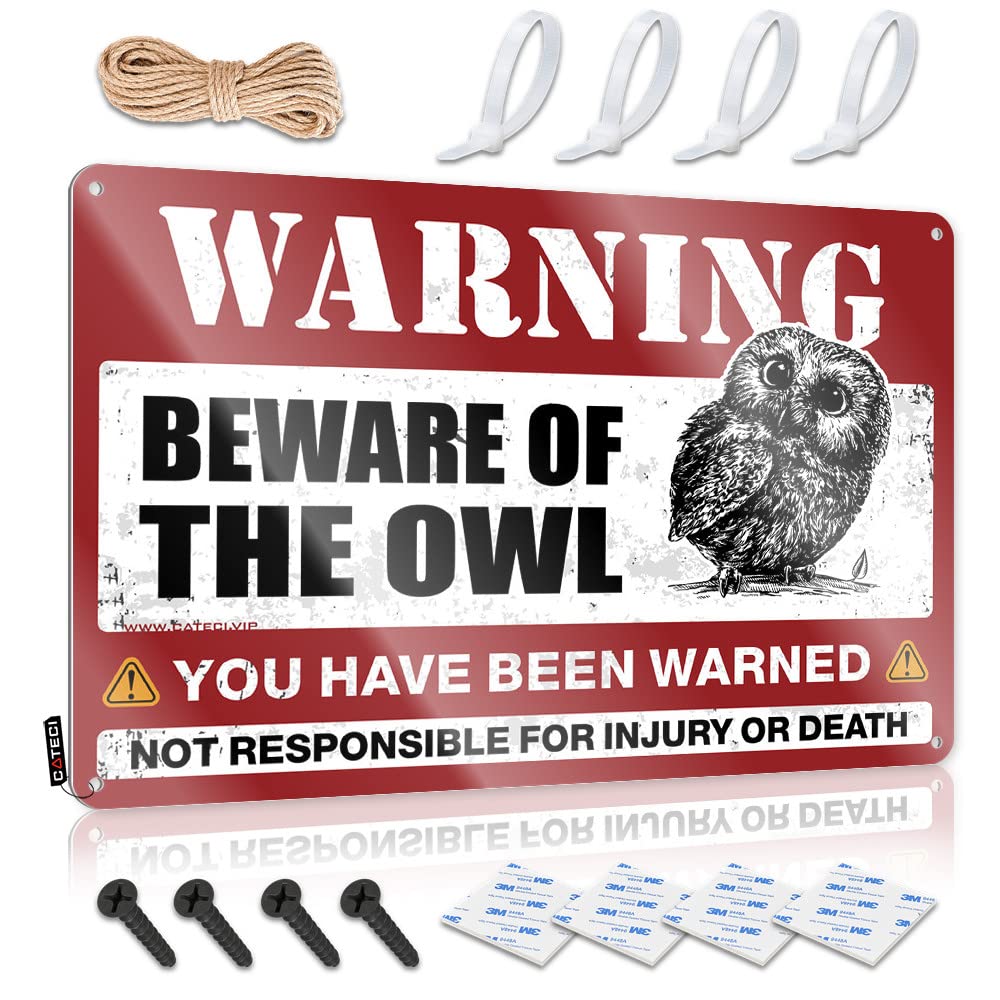 Bar For Man Cave Beware Of Owl Tin Sign Funny Man Cave Signs Sarcastic Metal Signs(20X30CM)