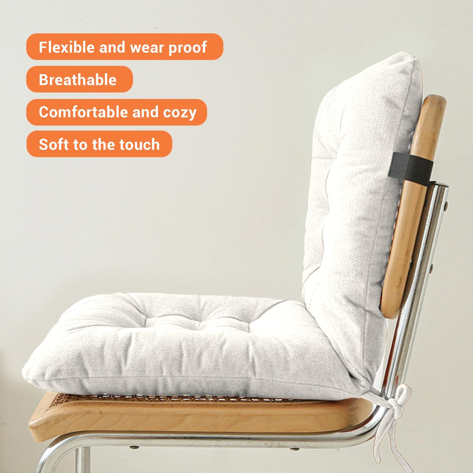 Cuscino per Sedia con Supporto Lombare, Imbottitura in Cotone