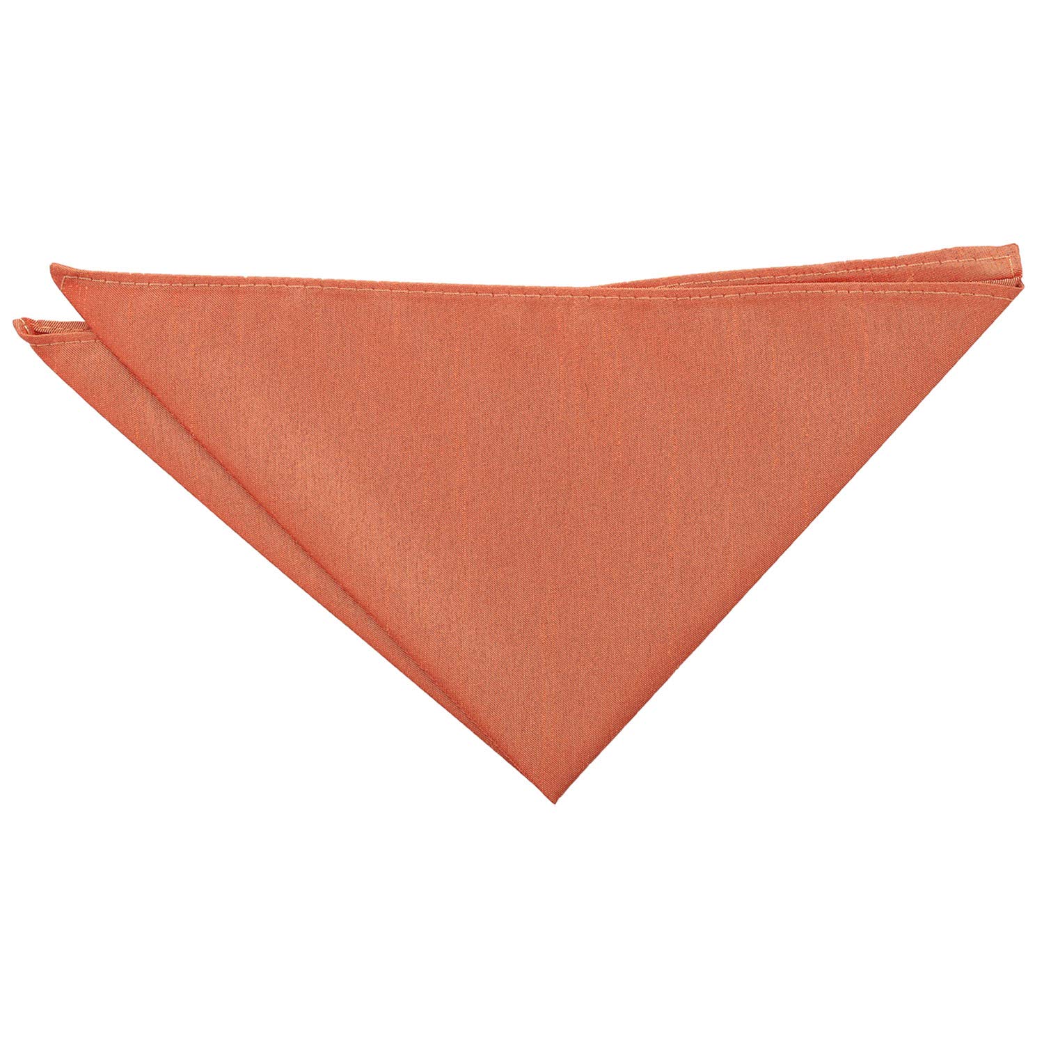 DQT Mens Plain Shantung Pocket Square - Wedding, Business & Formal Suit Handkerchief - Copper