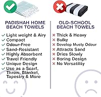 Vista 6 de Oversized Turkish Beach Towel 38’’x71’’ - Set of 2 100% Turkish Cotton Lightweight Sand Free Quick Dry Pool Towels Extra Large Bath Towels for