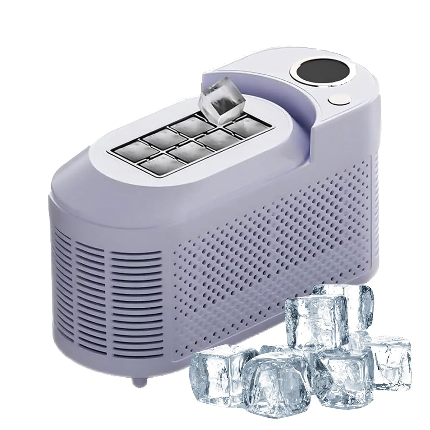 Instant Ice Machine with Anti Stick Coating for Car Travel & Outdoor Silent Operation with Smart Drainage(Purple)