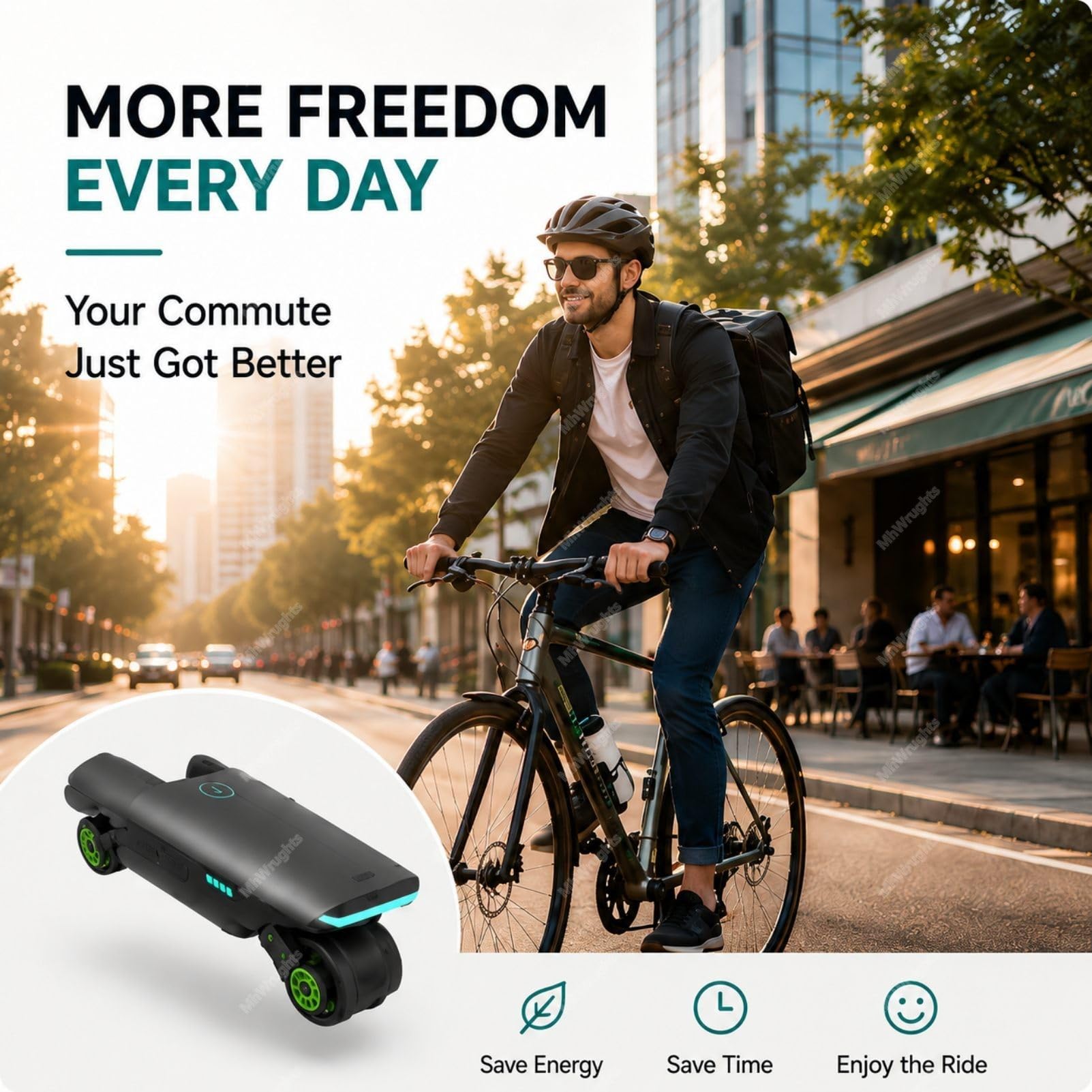 Kit di conversione per Bici elettrica con Motore ausiliario, sgancio rapido in 30 Secondi, Batteria da 18 V, Assistenza alla pedalata per Gli spostamenti quotidiani in Città Blue