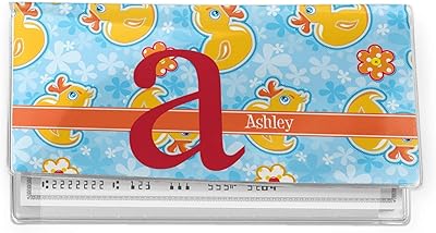 YouCustomizeIt Rubber Duckies & Flowers Vinyl Checkbook Cover (Personalized)