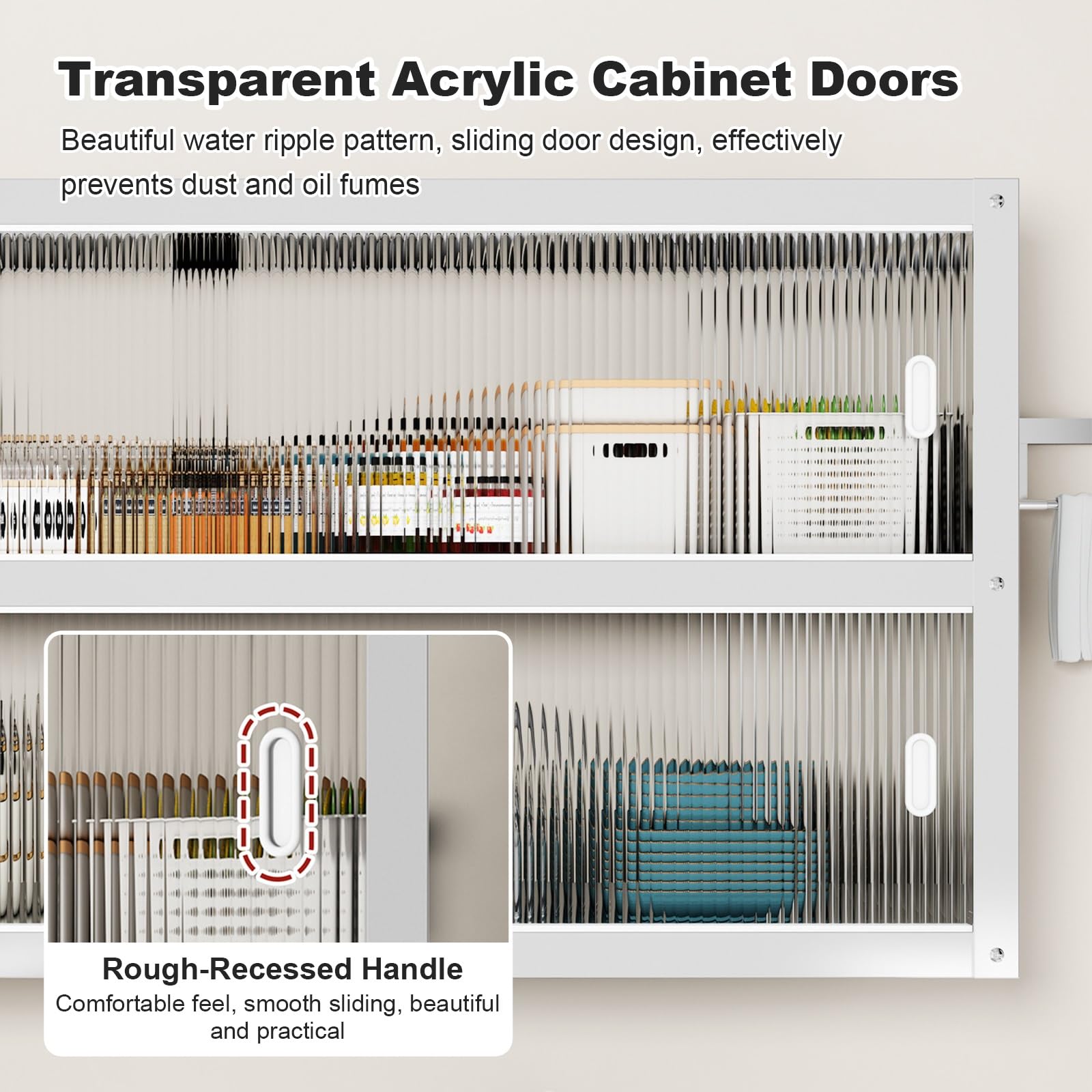 Mobile contenitore a parete in acciaio inox con anta scorrevole in acrilico, grande capacità per cucina, bagno, garage, ufficio (80x30x70cm/31x12x28in)