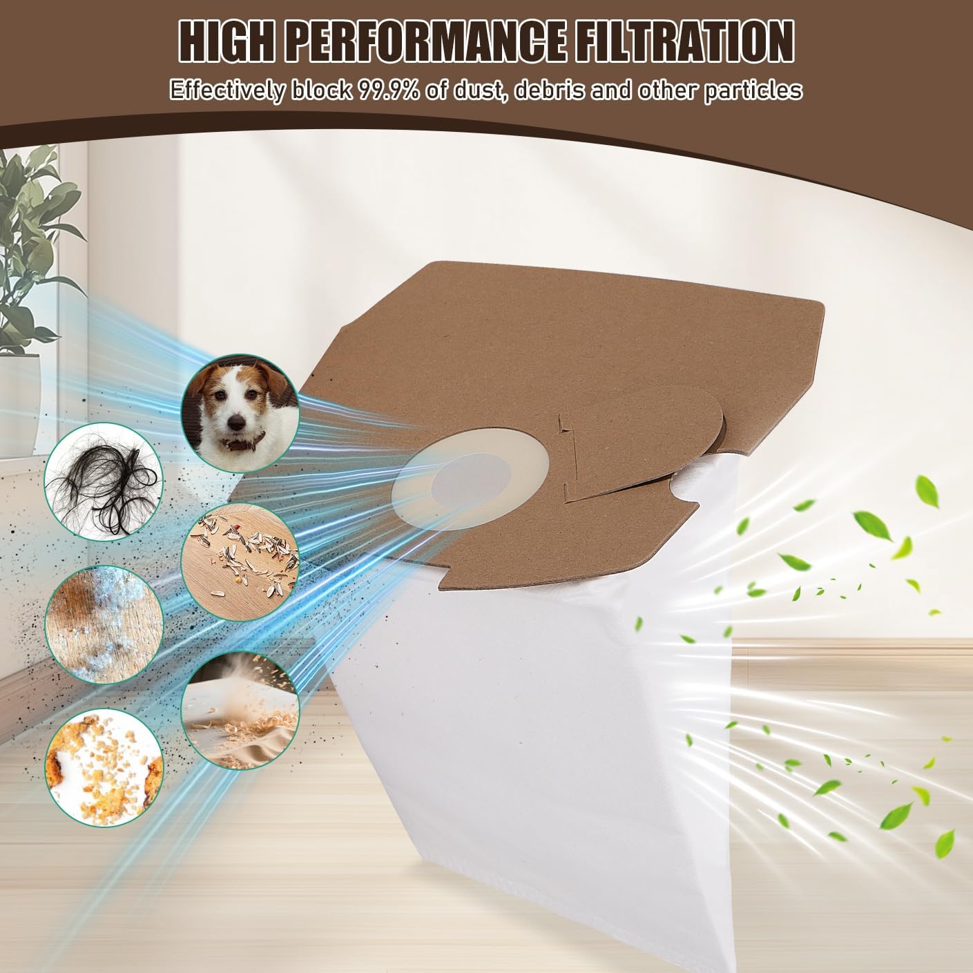 Vacuum Bags for Clean Obsessed CO711＆ Perfect C105 Commercial Canister Vacuum Cleaner - Replacement Dust Bag Leak-Proof Design - 12Pack