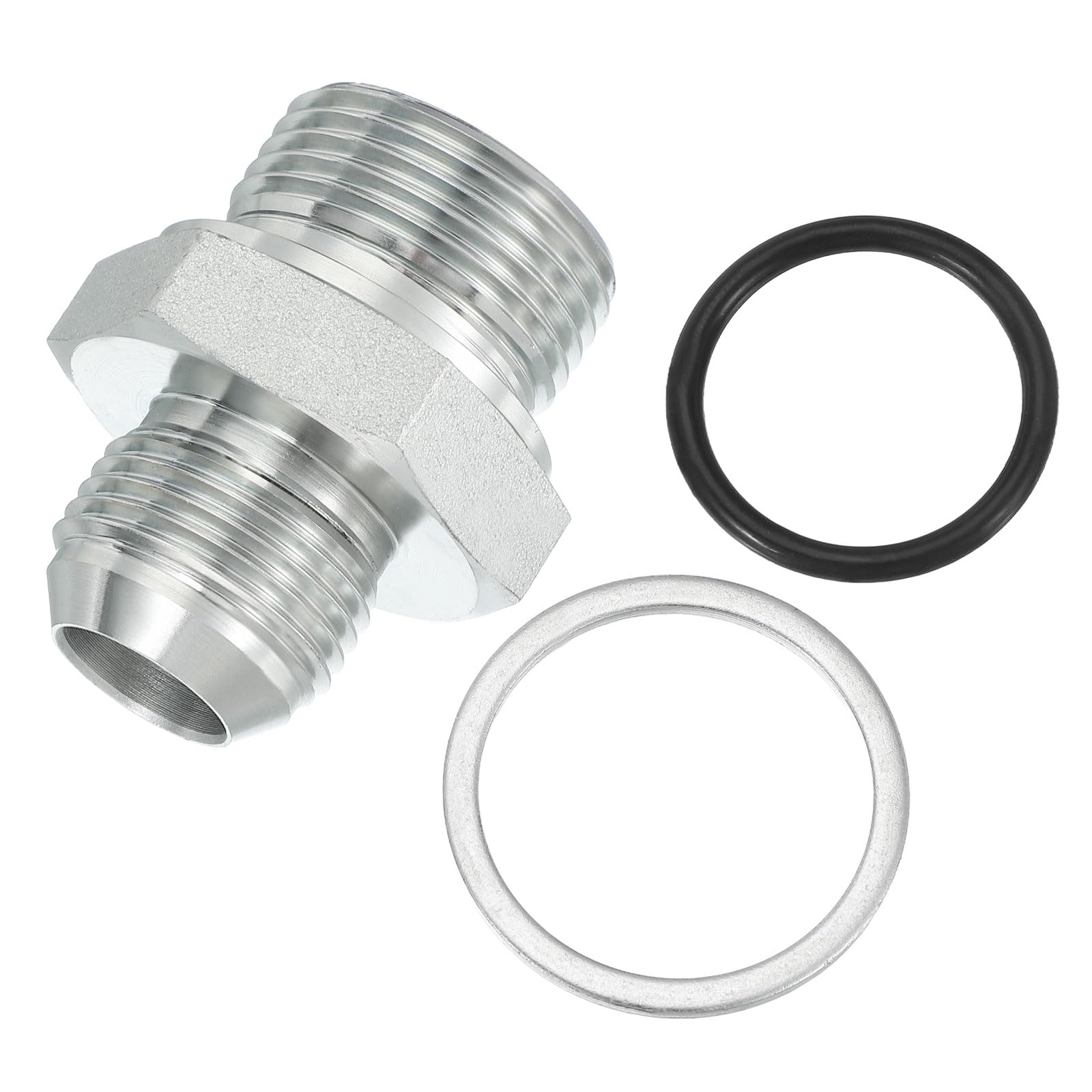 PATIKIL Hex Reducing Nipple Connectors Pipe Adapter 1 1/16" Male 37° Flare JIC x 1" g Male, Pipe Fitting Reducer Nipple Adapter Plated Steel Hydraulic Fitting