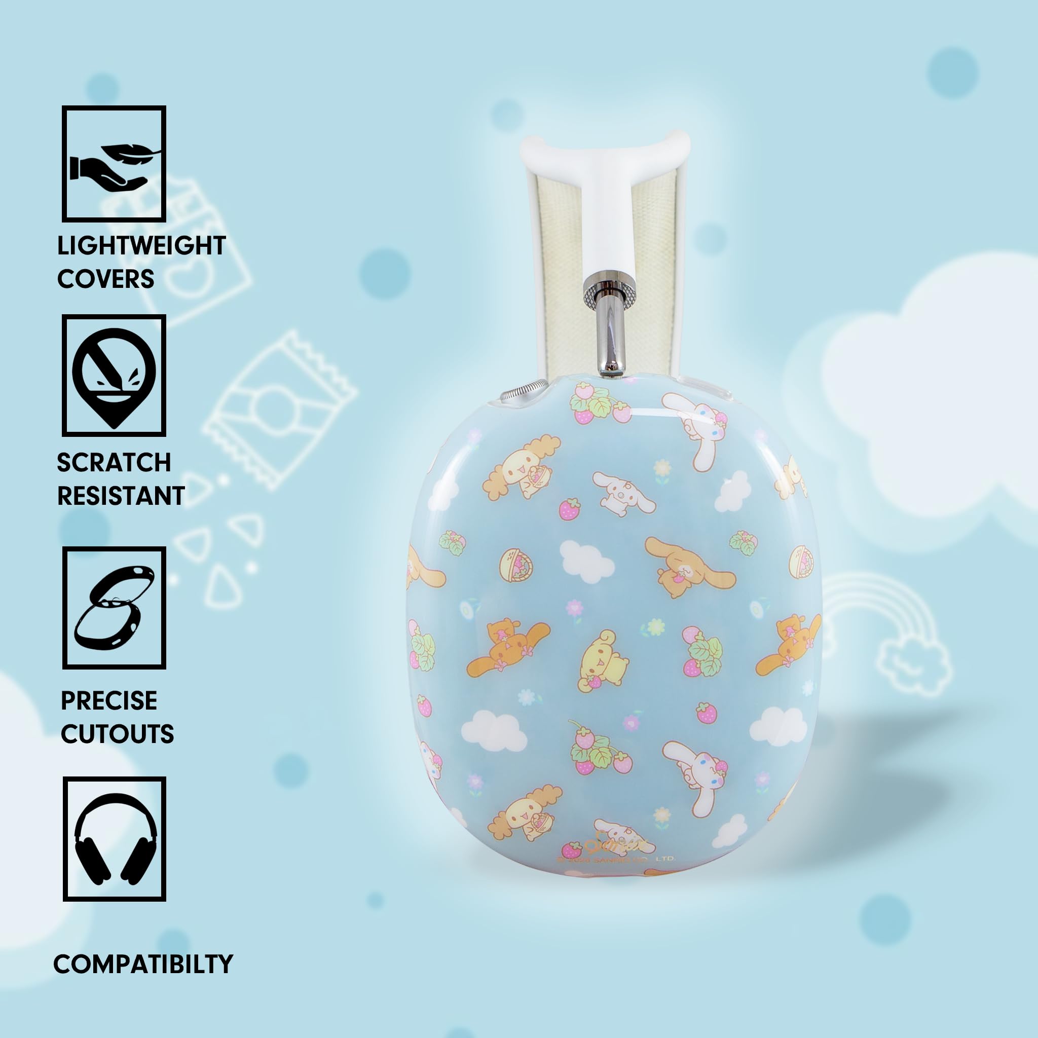 Sonix Sanrio - Custodia protettiva per cuffie AirPods Max, elegante guscio rigido in TPU, motivo: Cinna e moka