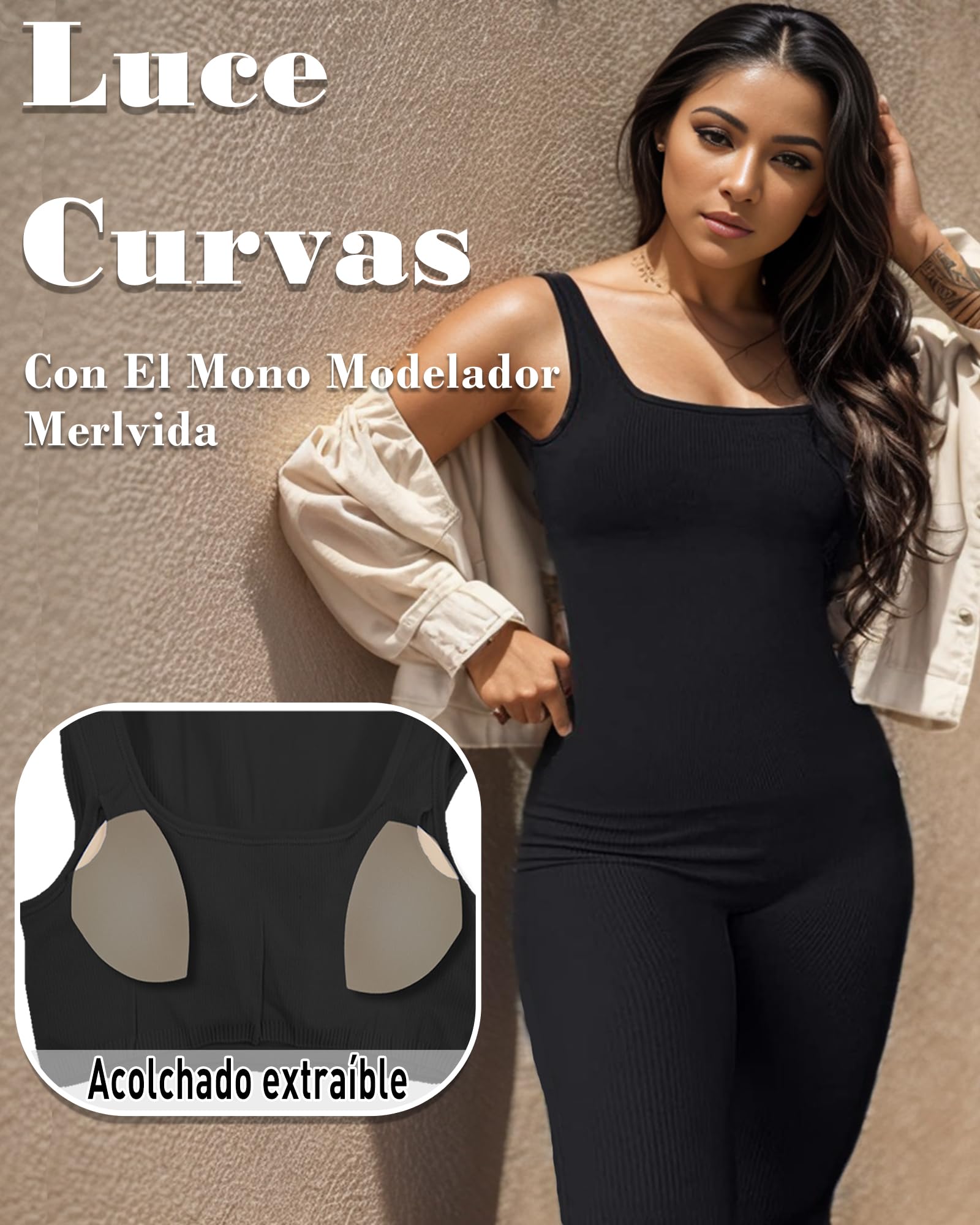 Merlvida Mono Deportivo Mujer sin Costuras Jumpsuit Ajustado Body Overol Ropa Gimnasio Fitness Yoga