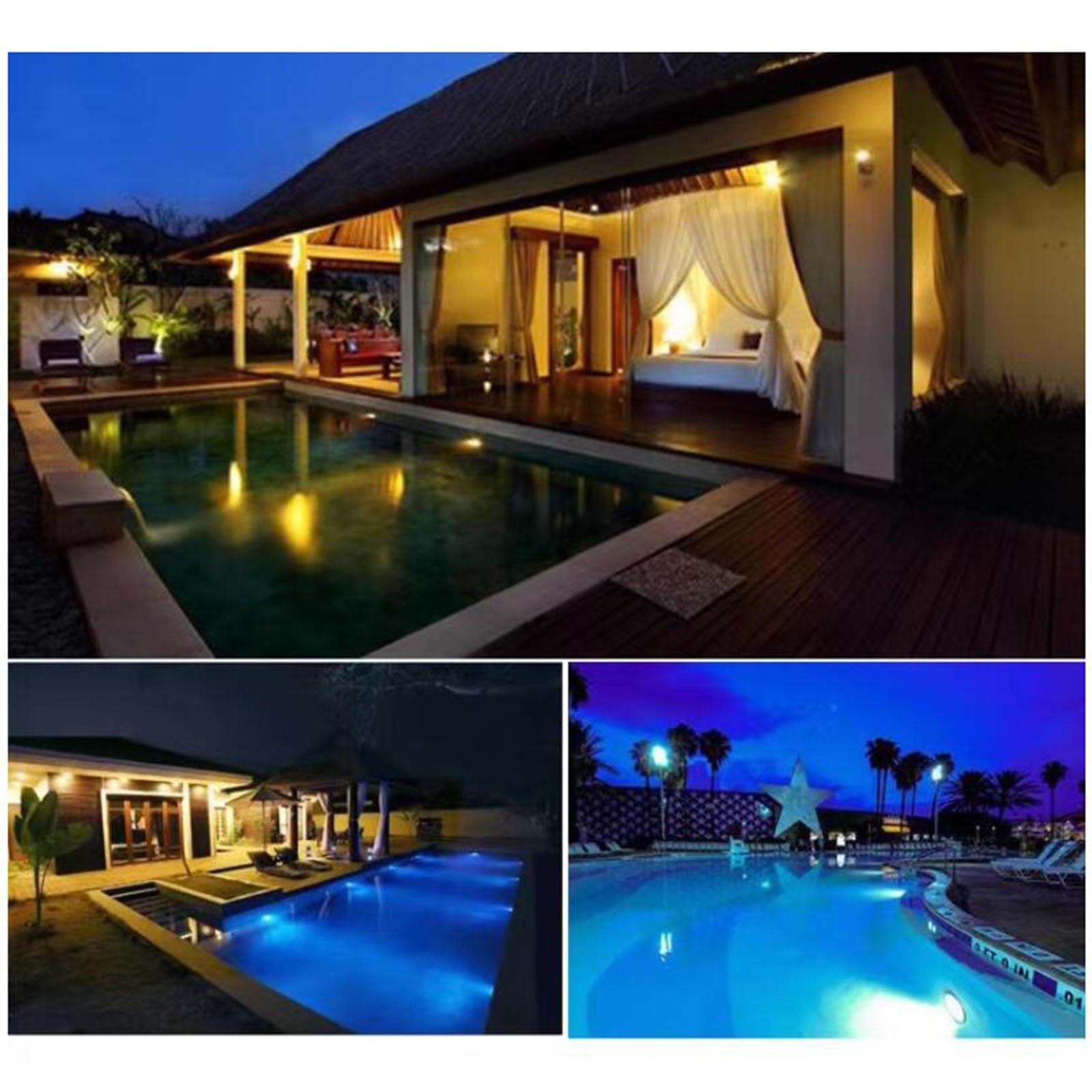 RGB Faretti Esterno LED Colorati Incasso - Faretti Per Piscina, Luce Sotterranea A LED, Faretto Subacqueo Incasso CA 24V, Luci Da Giardino Per Villa Impermeabili IP68, Illuminazione Decorativa(Yellow,