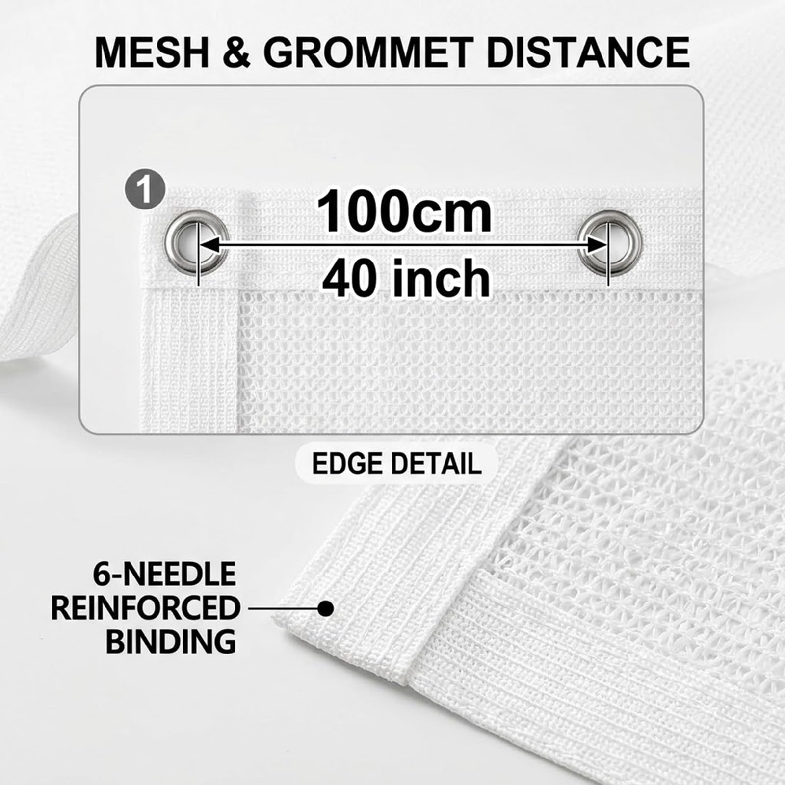 Weißes Schattiernetz mit Ösen, 50% UV-Schutz Sonnenschutz für Gewächshäuser | Atmungsaktives Sonnensegel Für Balkon Und Garten. Zuverlässiger UV-Block Und Optimaler Sichtschutz HDPE-Gewebe(7mx18m)