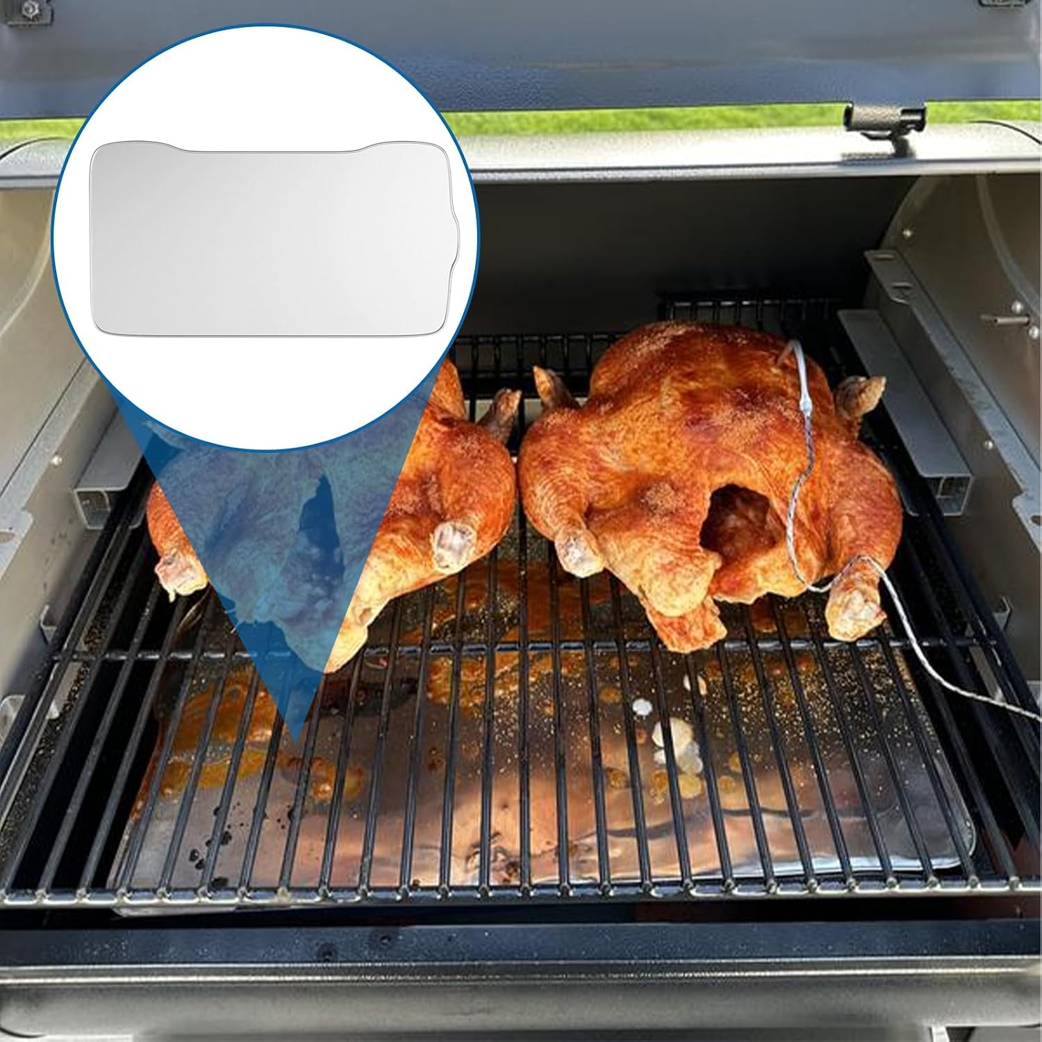 SafBbcue BAC521 Drip Tray Liner Replacement for Traeger Ironwood 885, 28.75 x 15.5 Inch, Portable and Foldable, Disposable Aluminum Grill Tray for Collecting Grease, 5 Pack