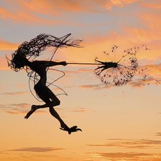 Fairies Wire Dandelion Stainless Garden Sculpture