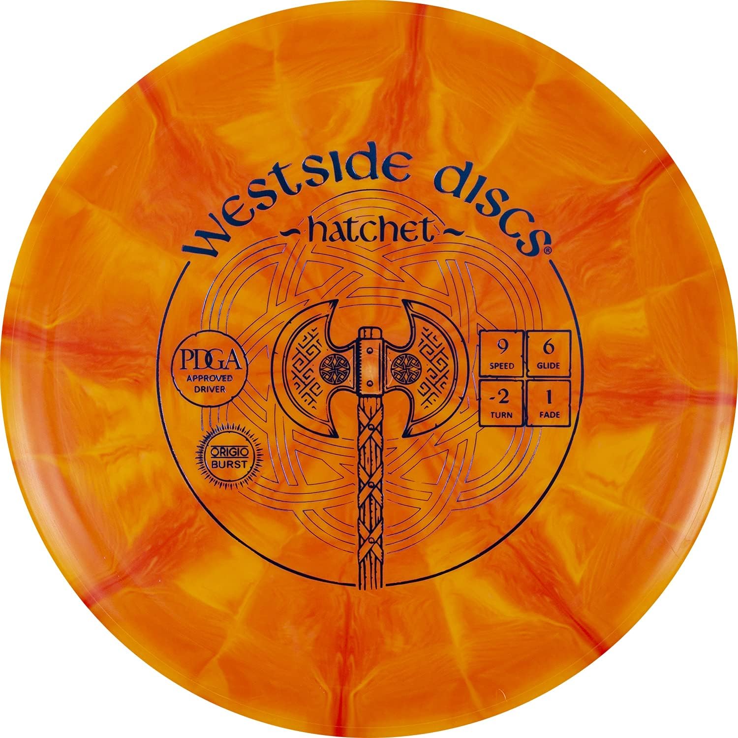 Westside Discs Origio Burst Hatchet Disc Golf Fairway Driver, Easy to Throw Frisbee Discs Golf, 170g+, Stamp Color and Burst Pattern Will Vary