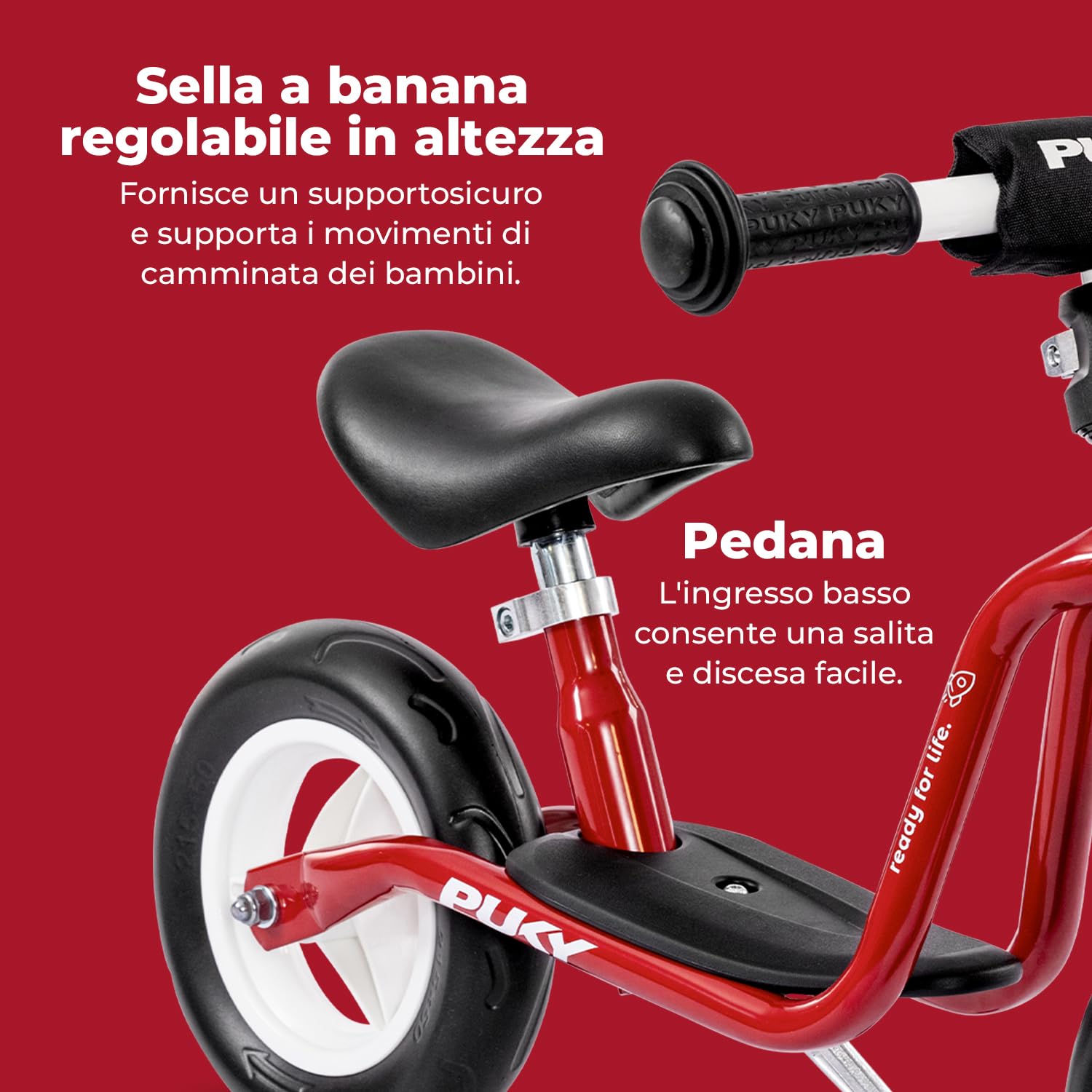 PUKY Draisienne di 2 Anni LR M Pigeon Cile Red