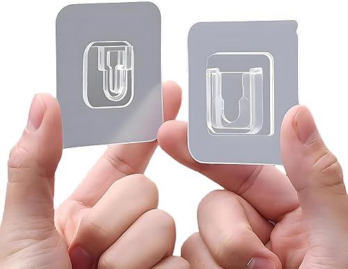 10 pares de ganchos de pared adhesivos transparentes de doble cara Kit de colgador de puerta montado Perchas adhesivas sin taladrar con ventosa