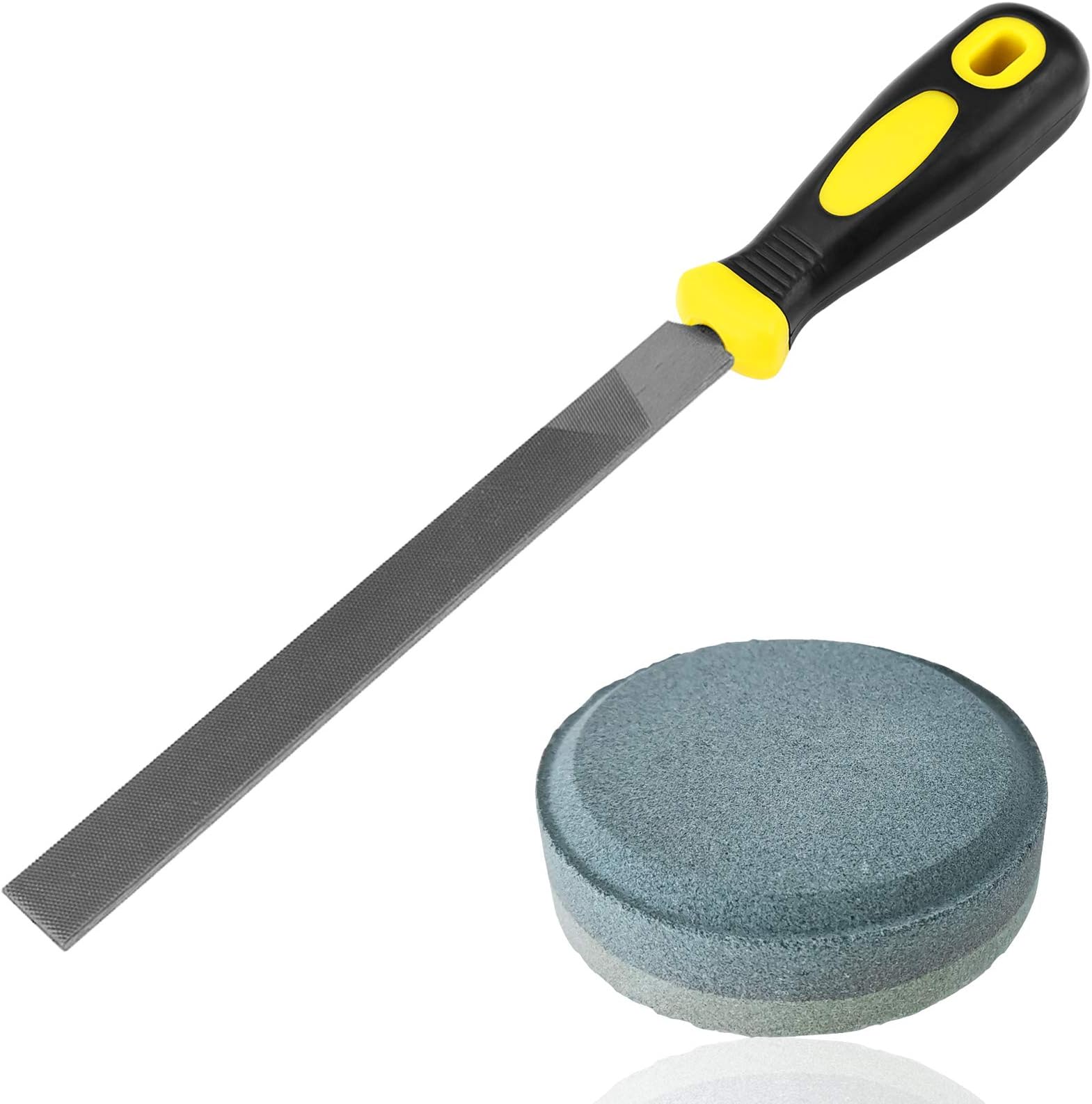 Set of 2 Dual Grit Multi-Purpose Sharpener and Rectangular Cut Axe File, Waterstone Sharpener and sharpening file