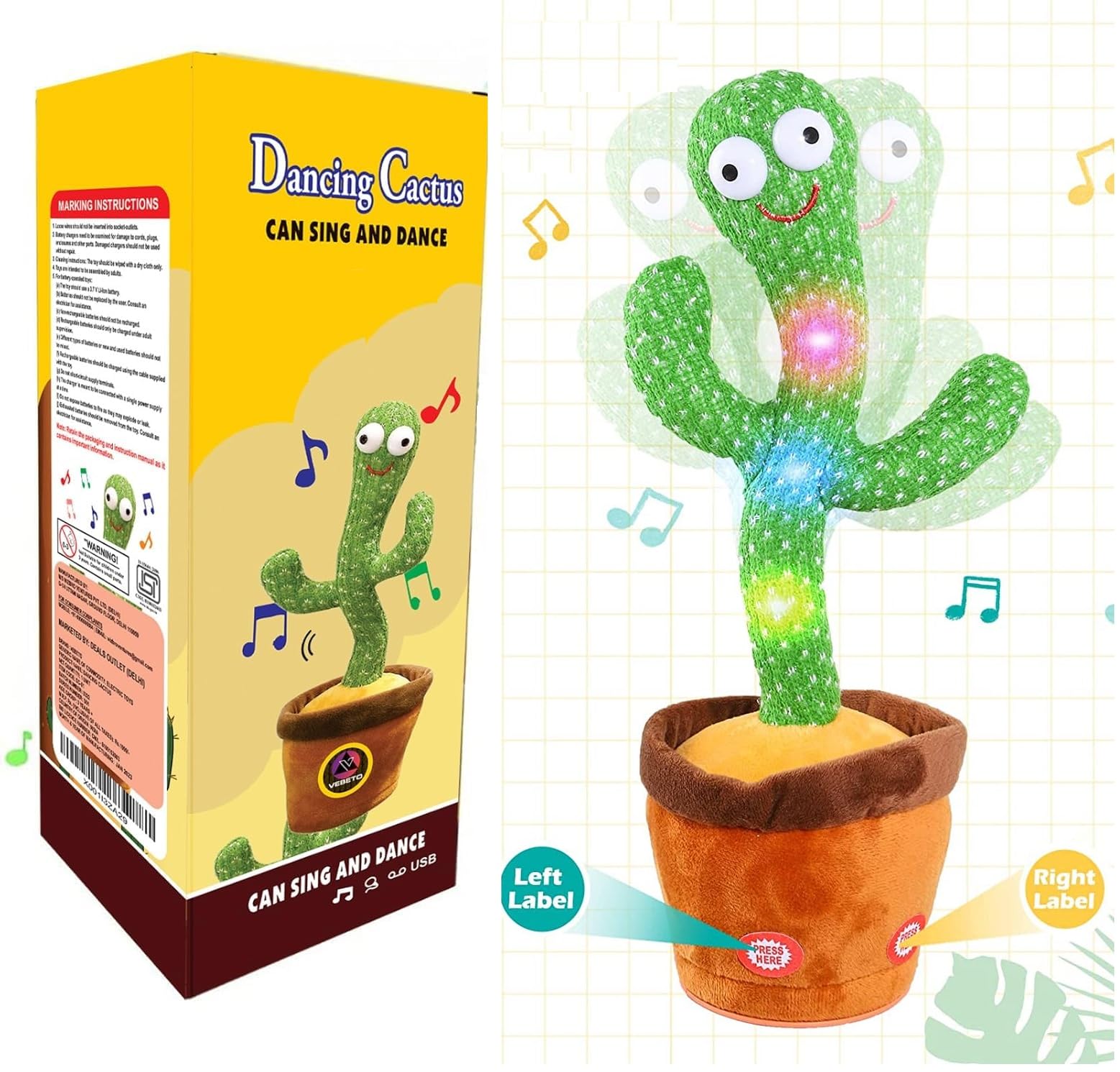AICON Cactus Plush Toys for Kids, Pets,Dancing Cactus Toy for Kids,Talking Singing Children Baby Plush Electronic Toys Voice Recording Repeats What You Say Led Lights (B0D3L5W77Q) Amazon Price History, Amazon Price Tracker