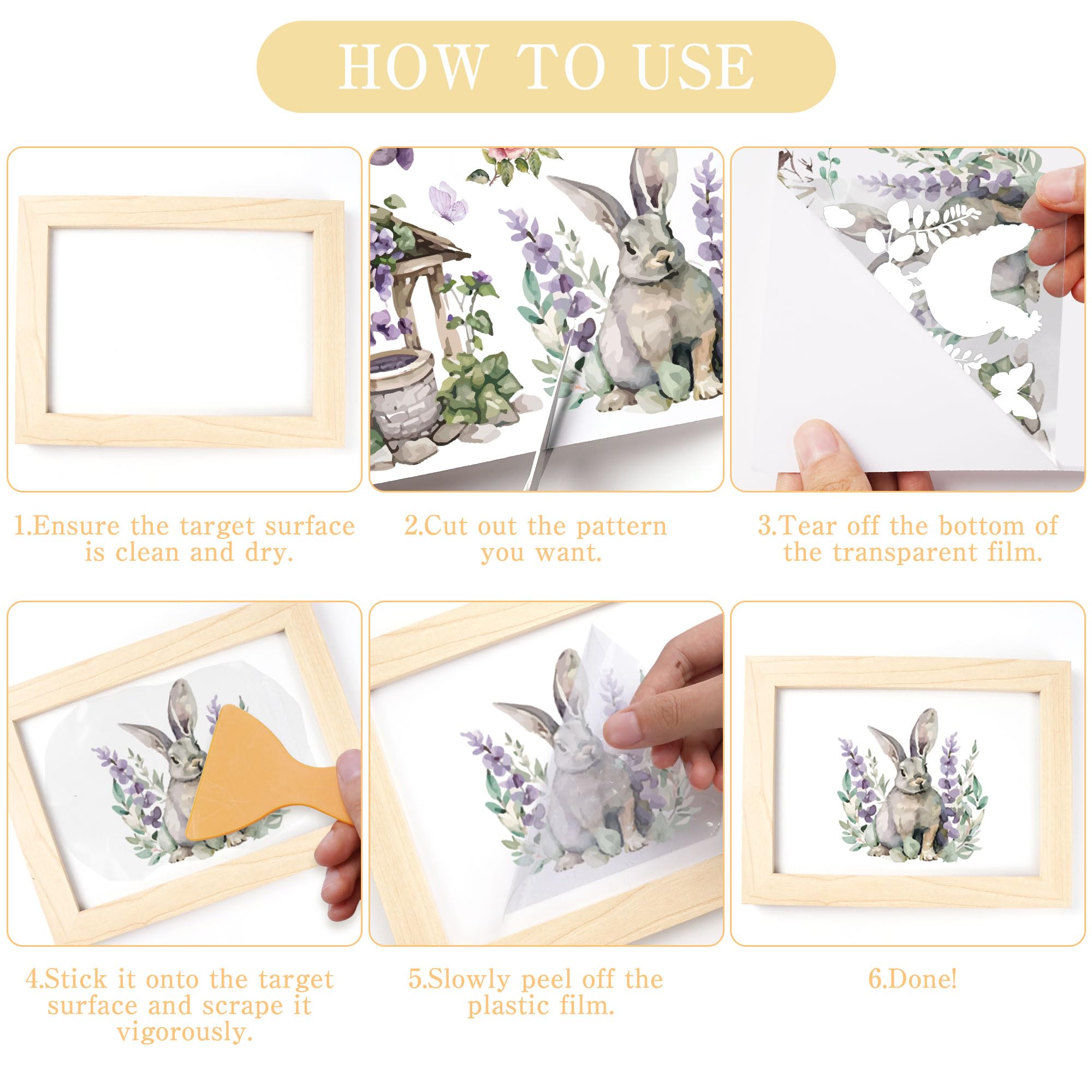 4 Sheets Purple Lavender Rub On Transfer Stickers For Furniture Vintage...