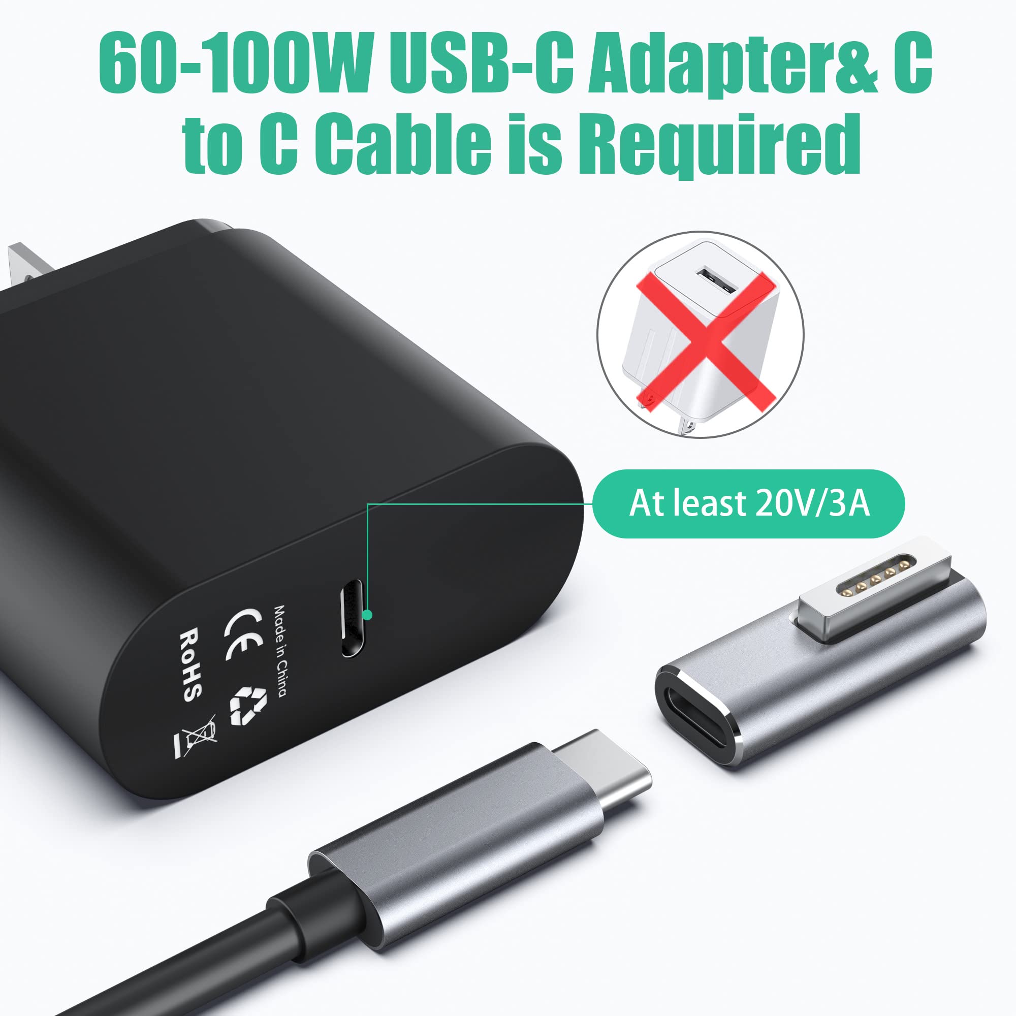 Amazon.co.jp: AGVEE [1パック] USB-C - 磁気Tチップアダプター Type-C 