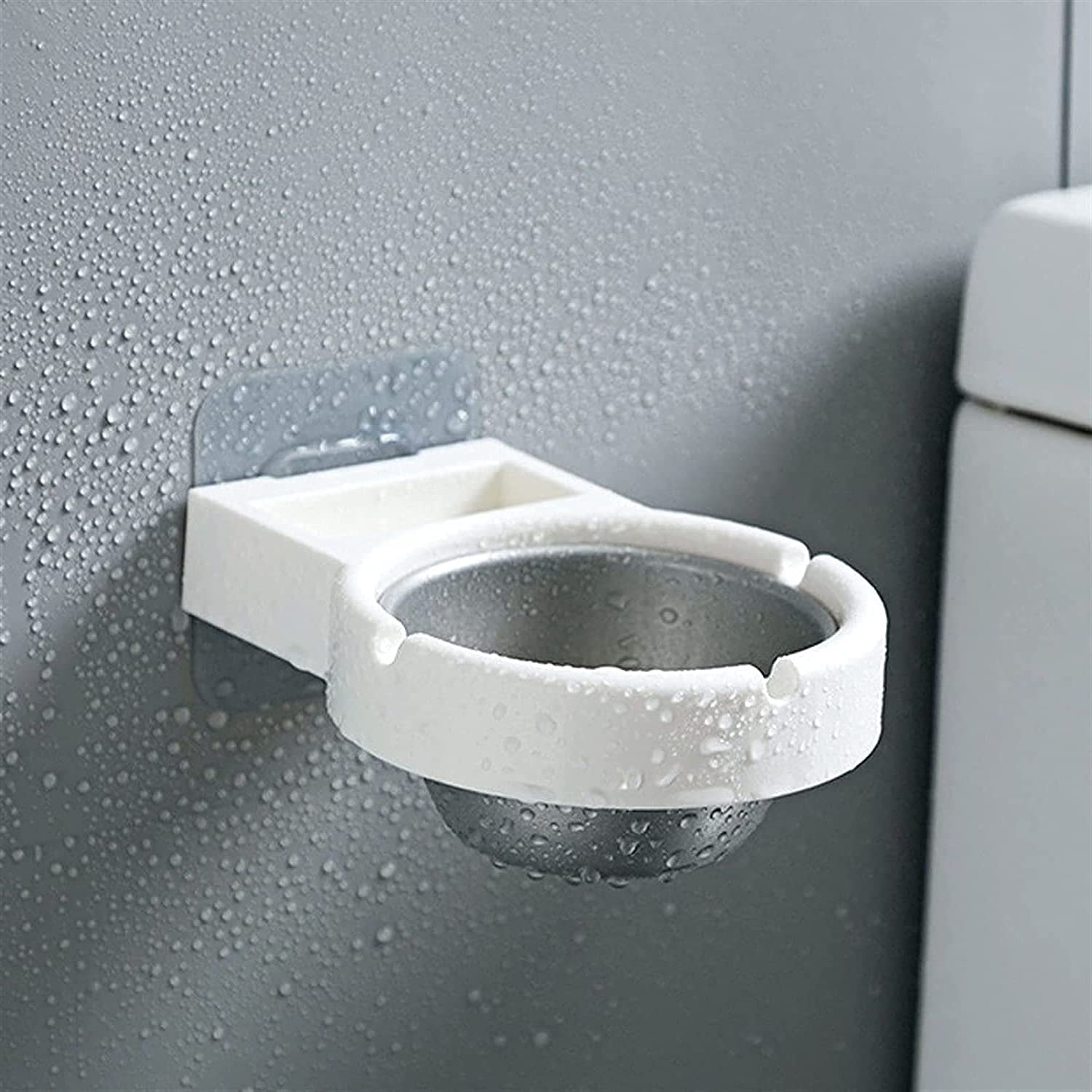 VELINEX® 1 PCS Wall- mounted Waterproof Cigarette Ashtray ABS, Aluminum Alloy Wall Hanging Ashtray with Suction Cup for Bathroom Toilet Home Office (WHITE)-picture-16