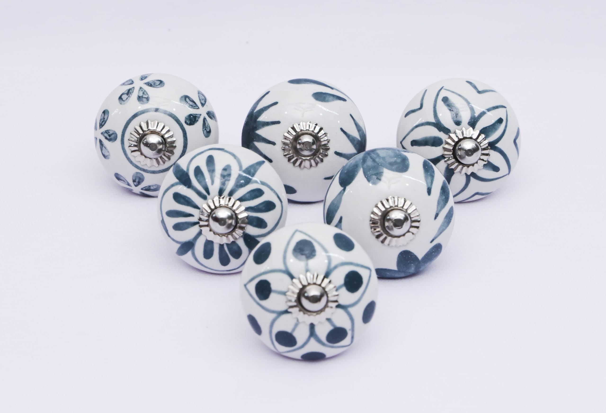 Set of 6 Pieces Multicolor Hand Made Ceramic Door Knobs for Drawer Cabinet Kitchen (Gray) (B0DC3XZC24) Amazon Price History, Amazon Price Tracker