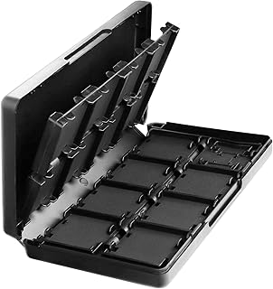 QIANRENON 32 in 1 Game Card Storage Case Memory Card Holder Case, Holds (30 DSI/DSXL/3DS Card + 2 SD Card + 2 FT Phone Card + 2 DSI/DSXL/3DS styluse), for NDS Card, 3DS Card, Black